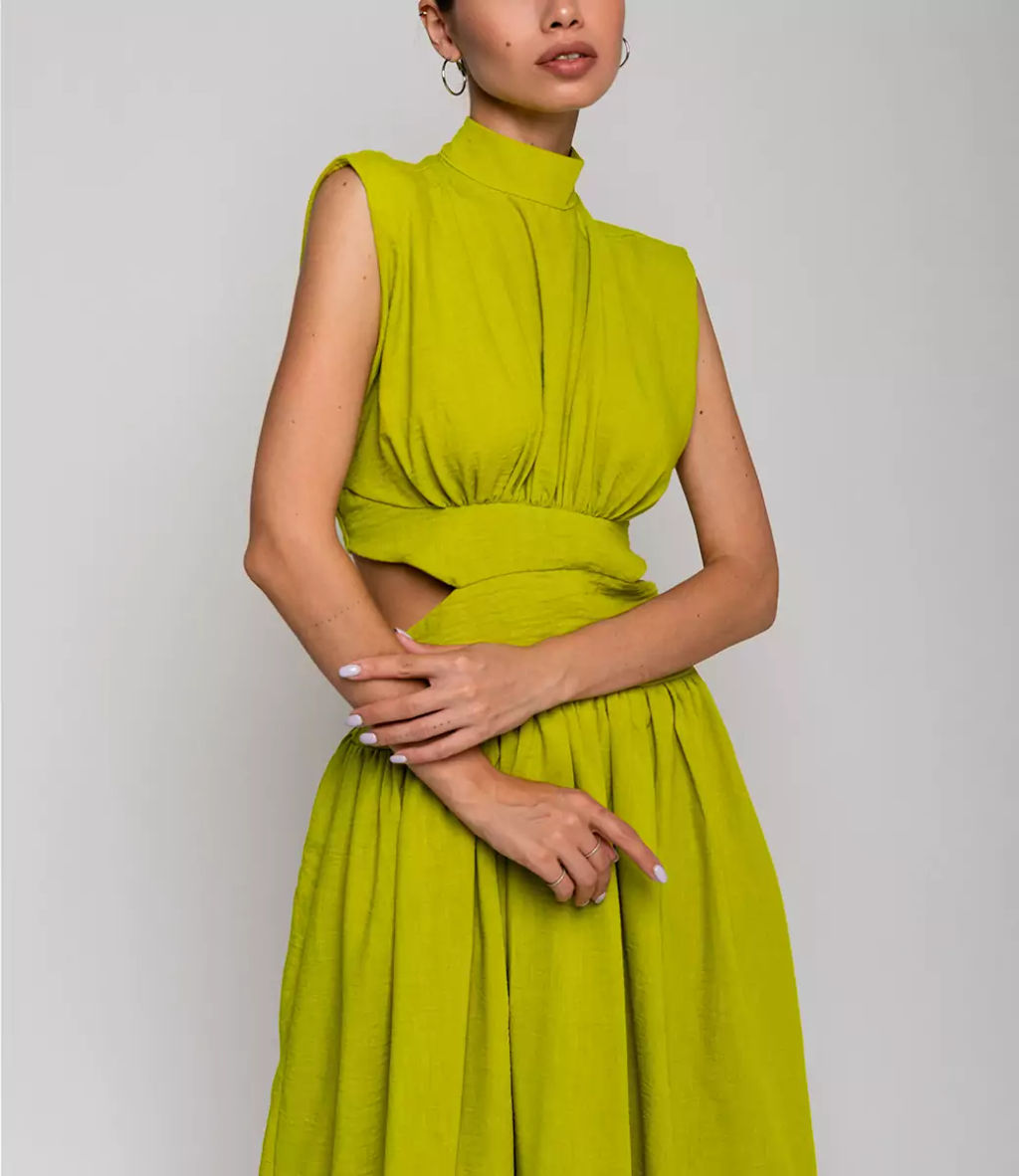 Платье #ОТЦ04002, оливковый - Dommod фото 4