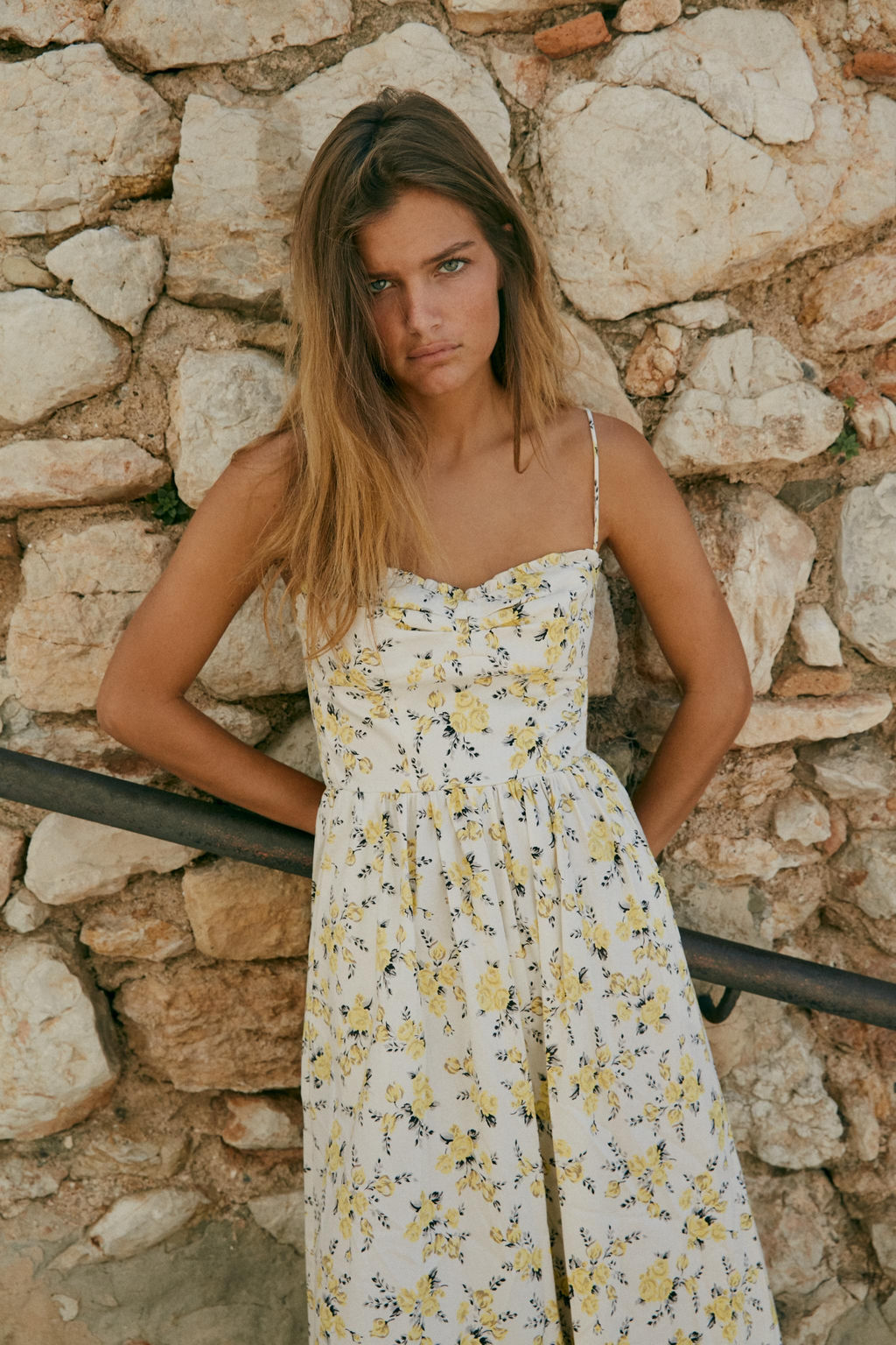 FLORAL PRINT POPLIN MIDI DRESS - Zara фото 3