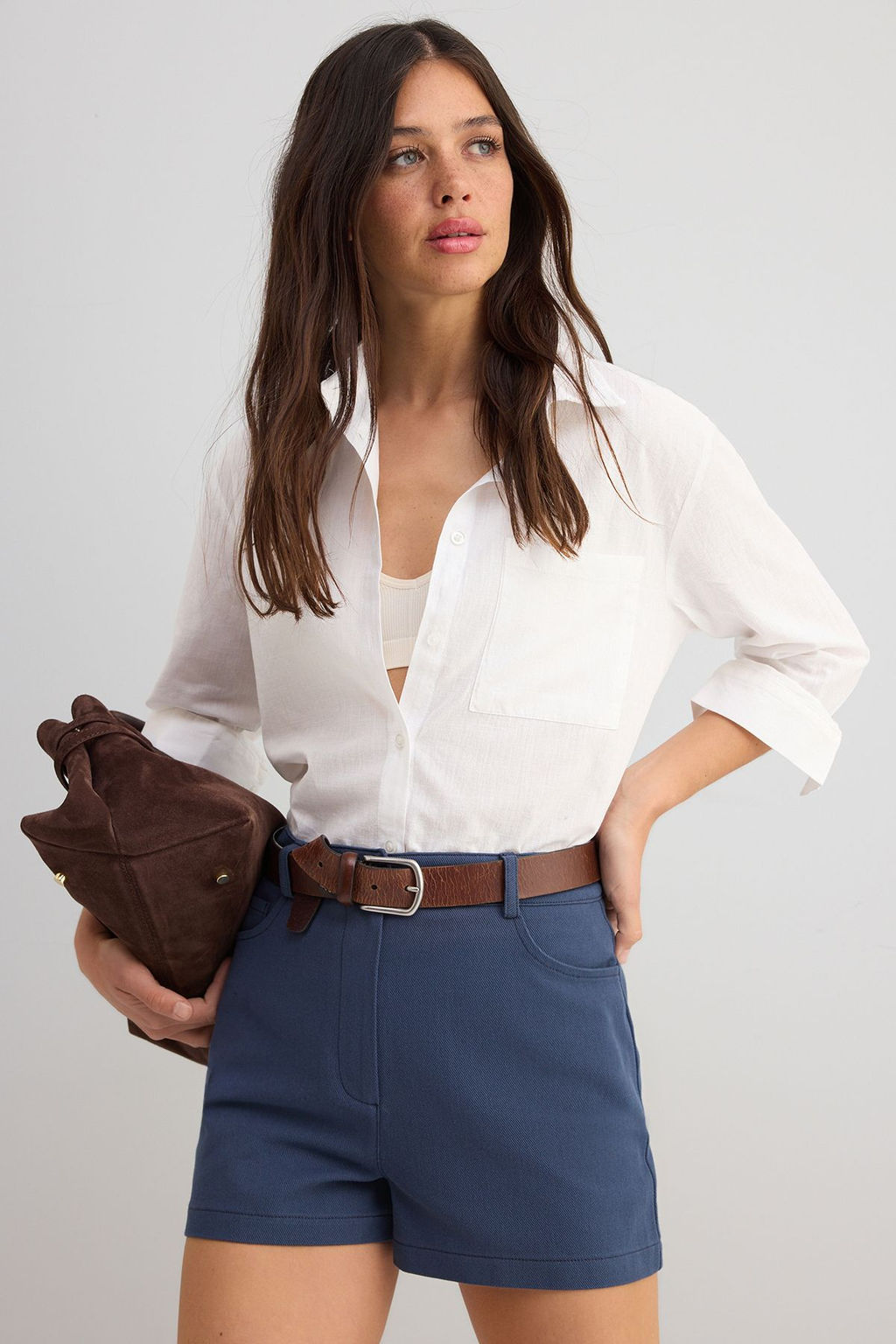 Trendyolmilla Beyaz %100 Pamuk Gabardin City Boy Sort & Bermuda TWOSS25SR00210 фото 6