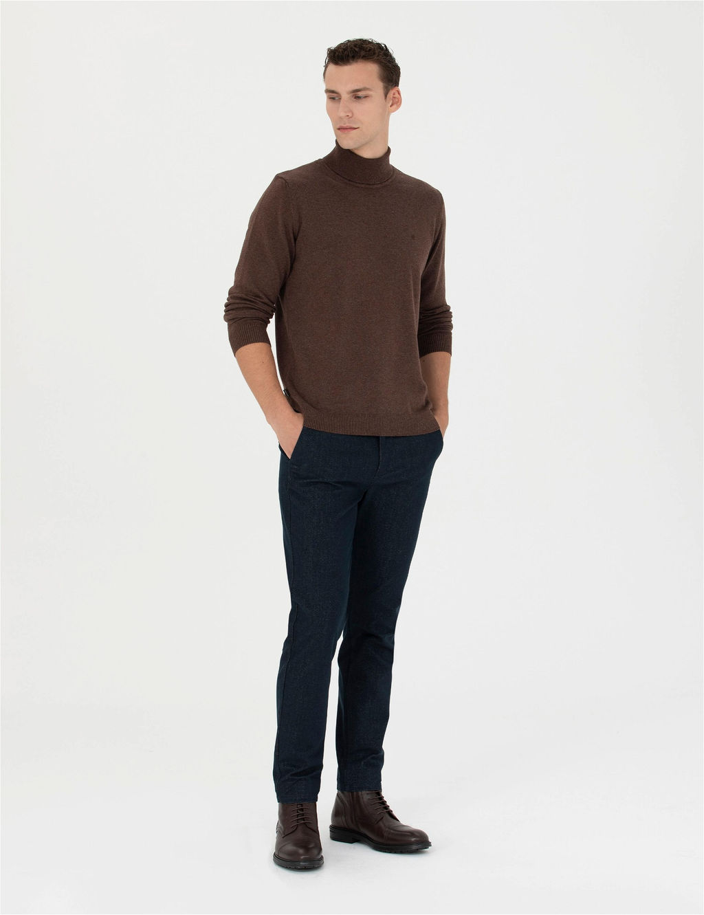 Lacivert Slim Fit Kanvas Pantolon - Pierre cardin фото 3