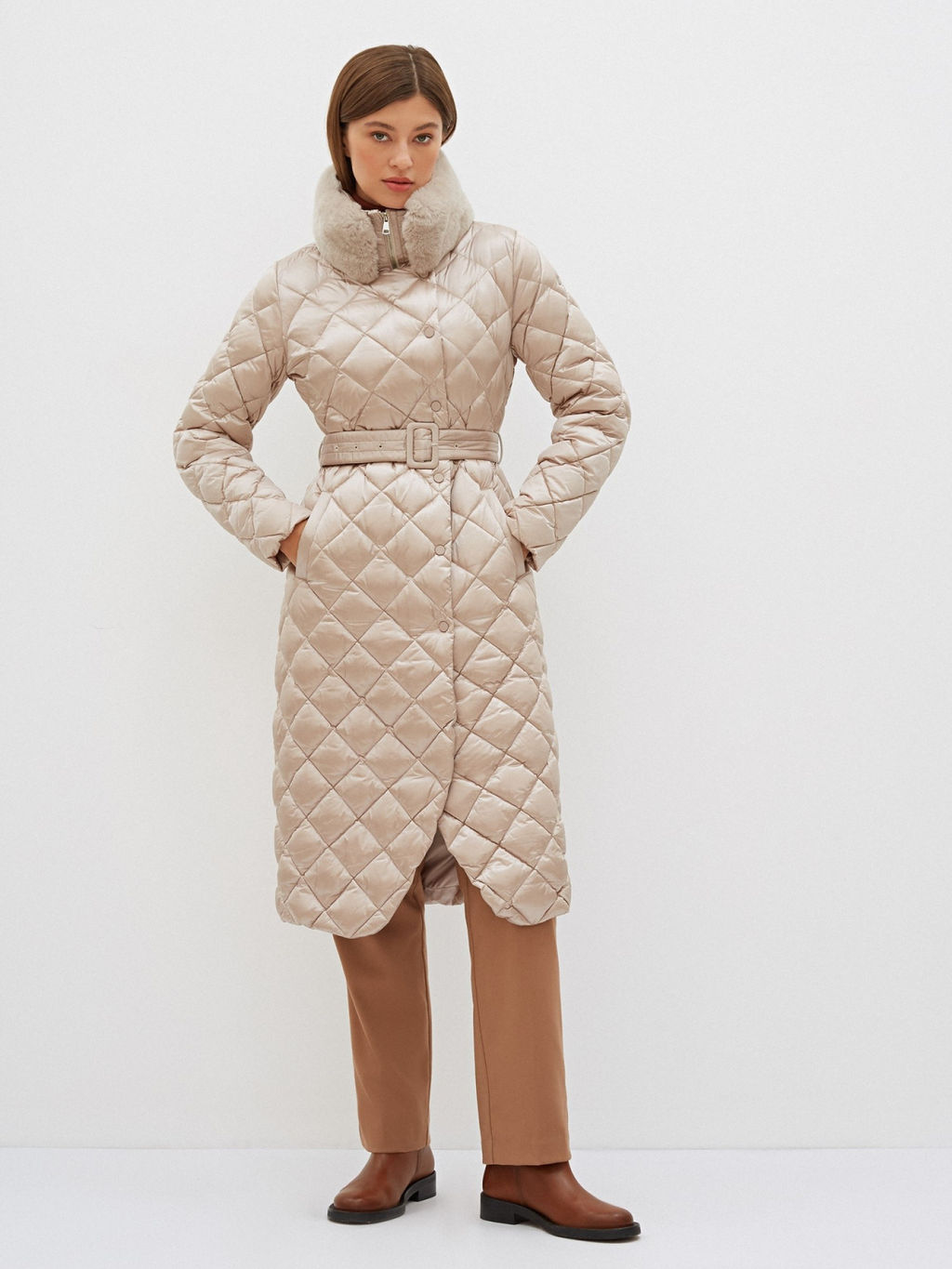 Conso/WDLF 210520 - light beige Пуховое Пальто  фото 3