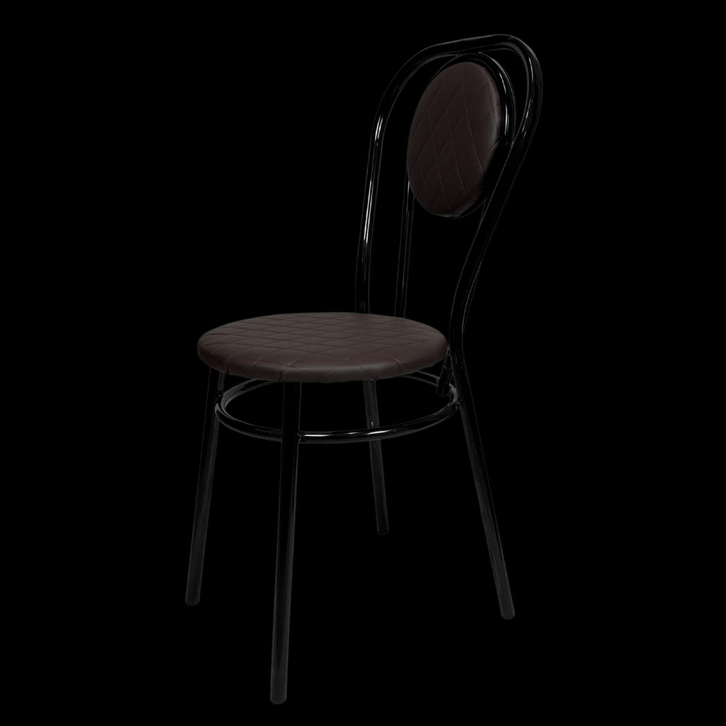 Стул №5 (метал.) к\з стег. Венге н.черный