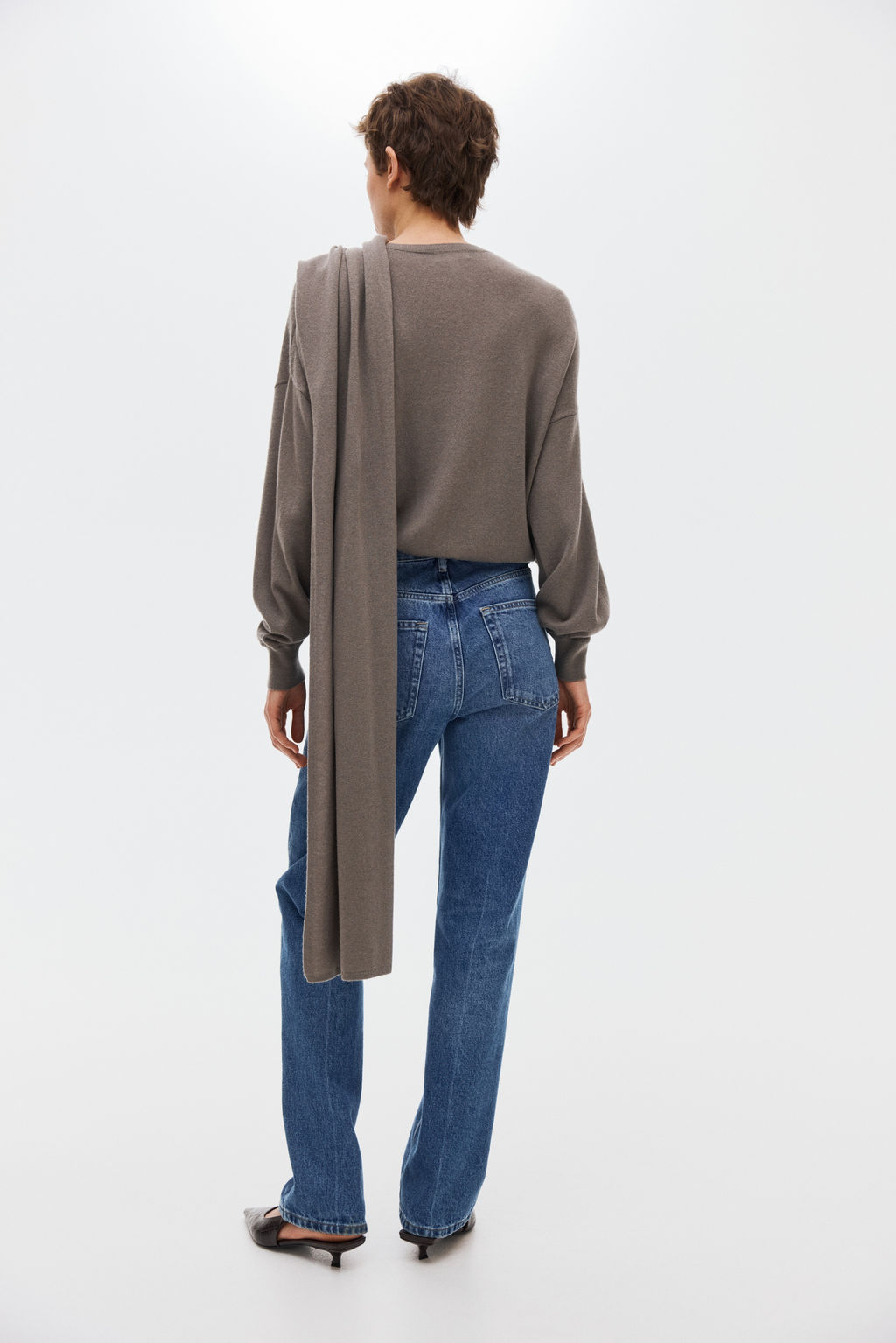 Jersey en mezcla de cachemira con fular decorativo - H&m фото 5