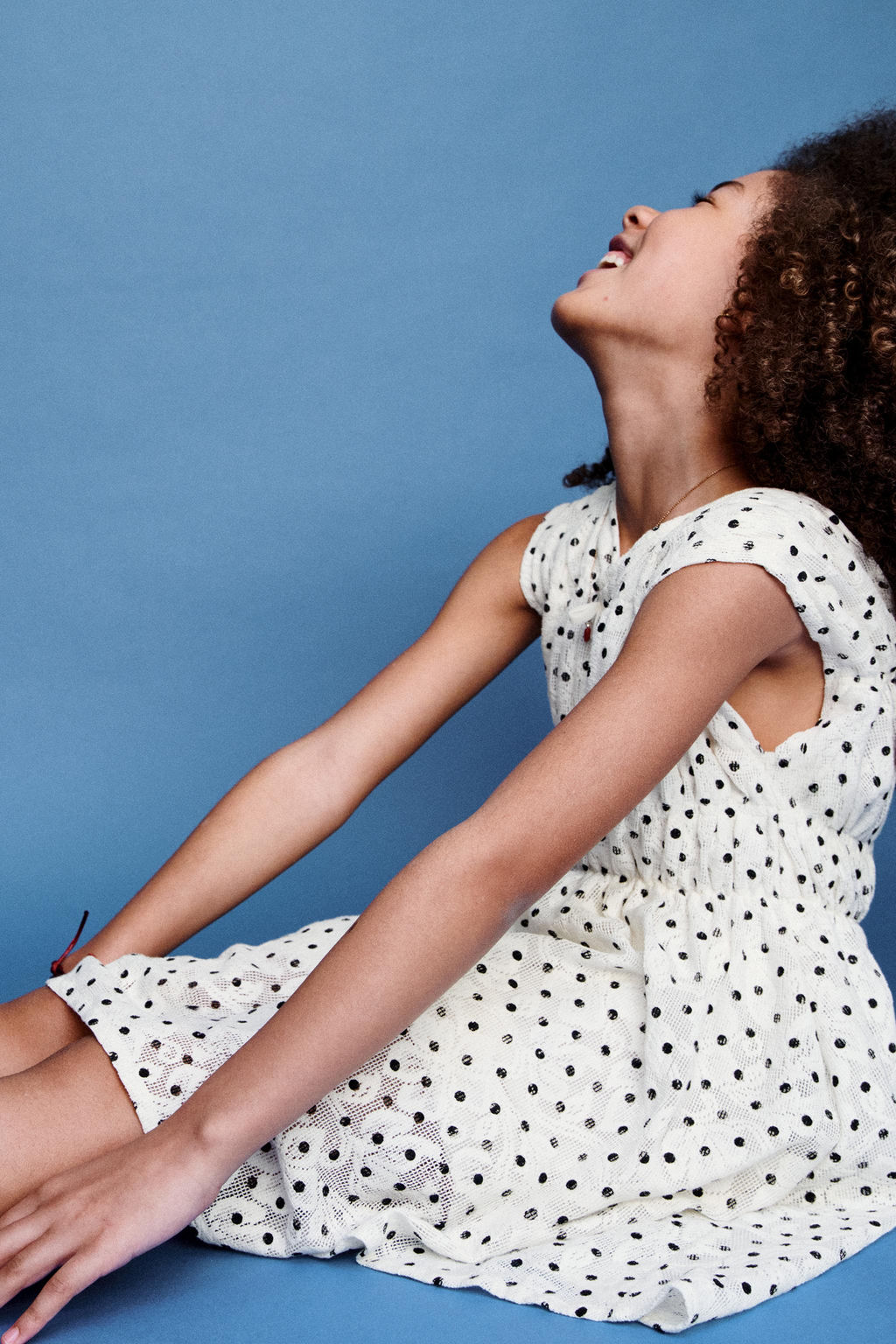 VESTIDO LUNARES / Blanco / Negro