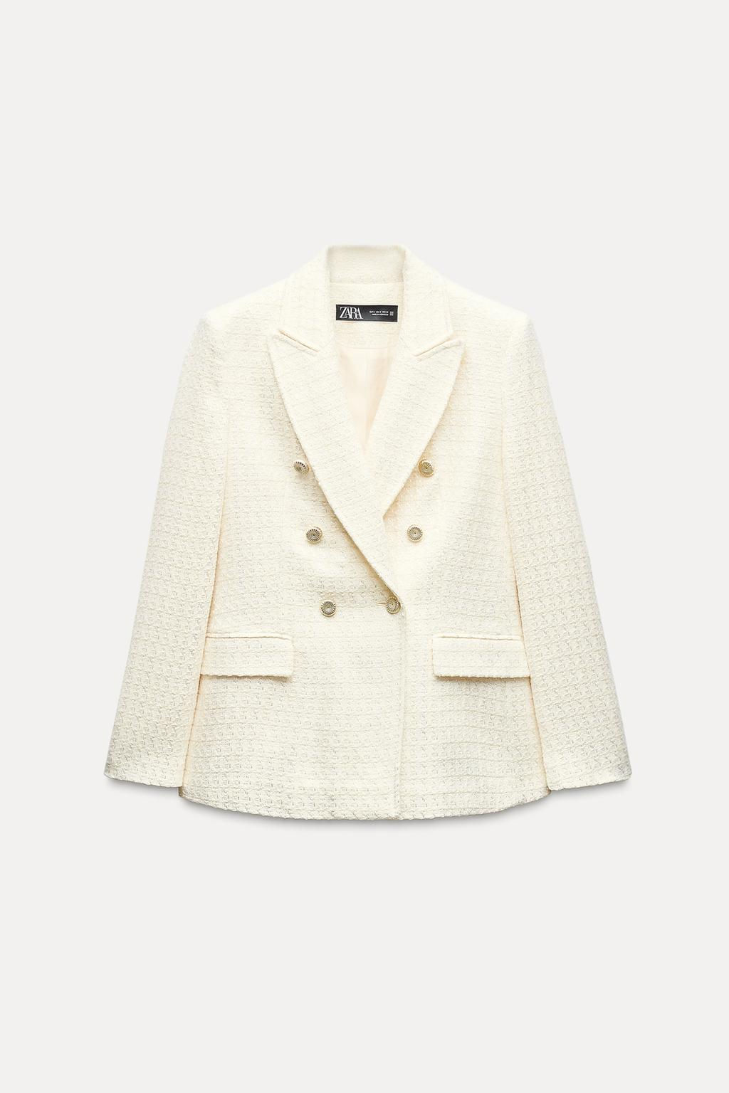 TEXTURED DOUBLE-BREASTED BLAZER - Zara фото 5