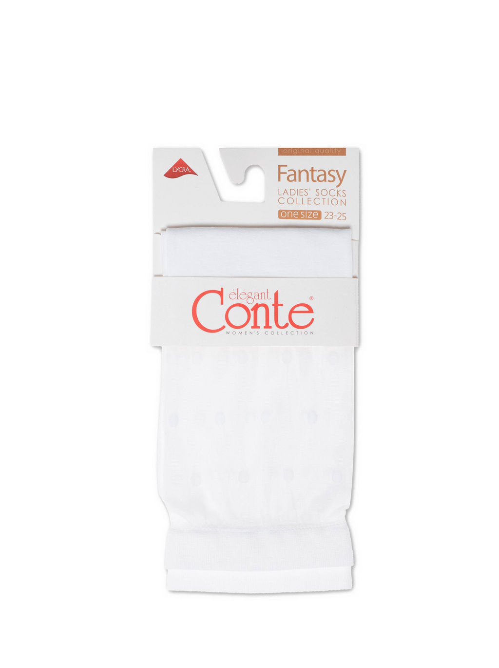 CONTE Удлиненные носки с прозрачным верхом в горошек FANTASY bianco  19С-29СП - Conte elegant фото 7