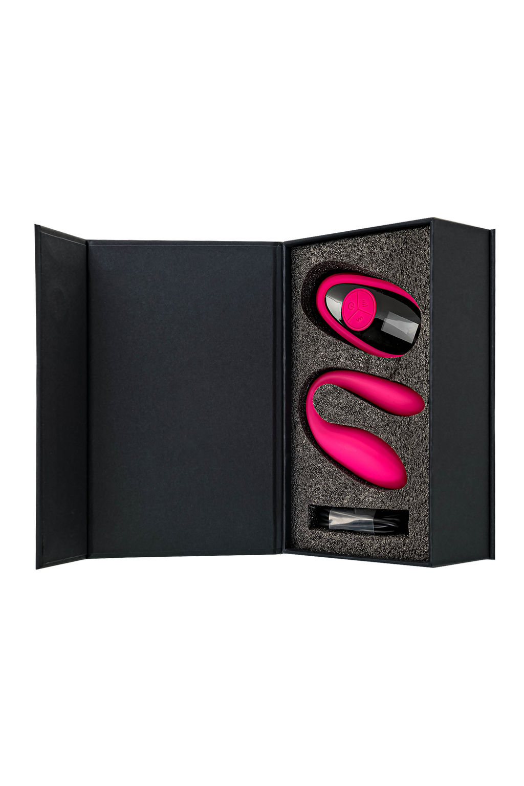 Вибратор для пар eroTeq Prawno с пультом ДУ, силикон, розовый, 18 см