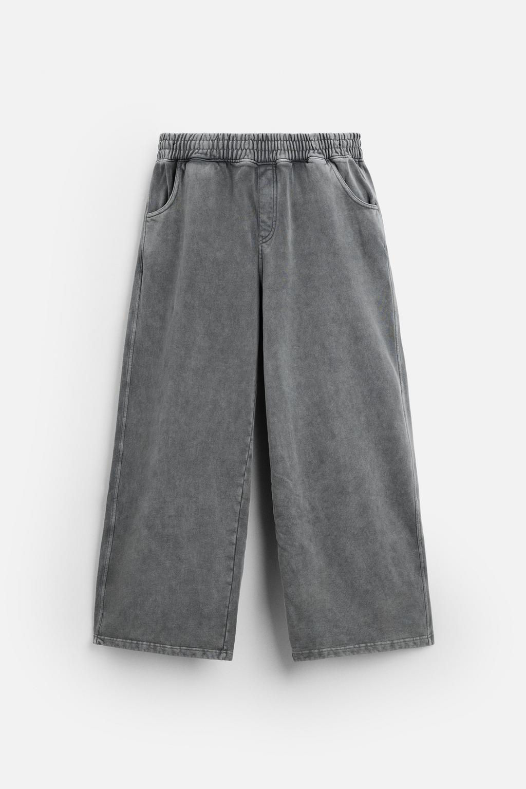 WASHED WIDE-LEG JOGGERS - Zara фото 6