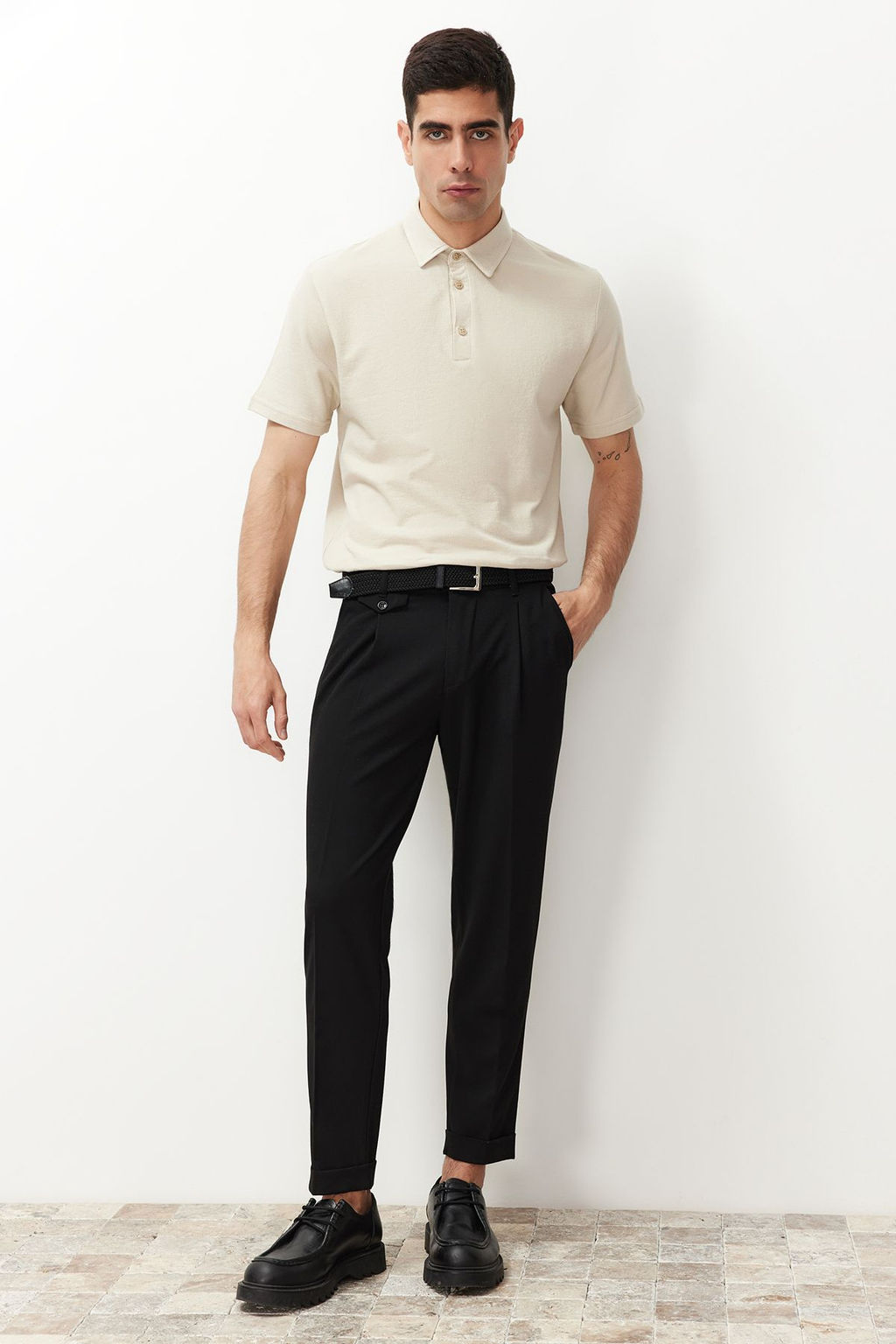 TRENDYOL MAN Siyah Italyan Kesim Pileli Klasik Duble Paca Kumas Pantolon TMNSS24PL00022 - Trendyolmilla фото 21