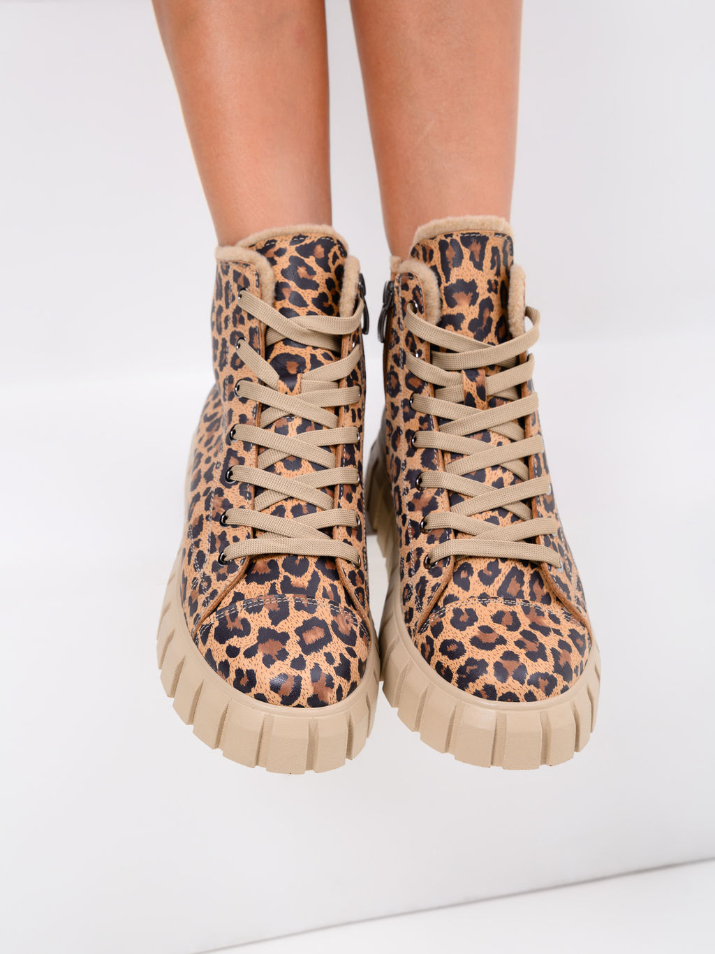 Ботинки EDART 217.91505be. Коричневый леопард/шерсть фото 14