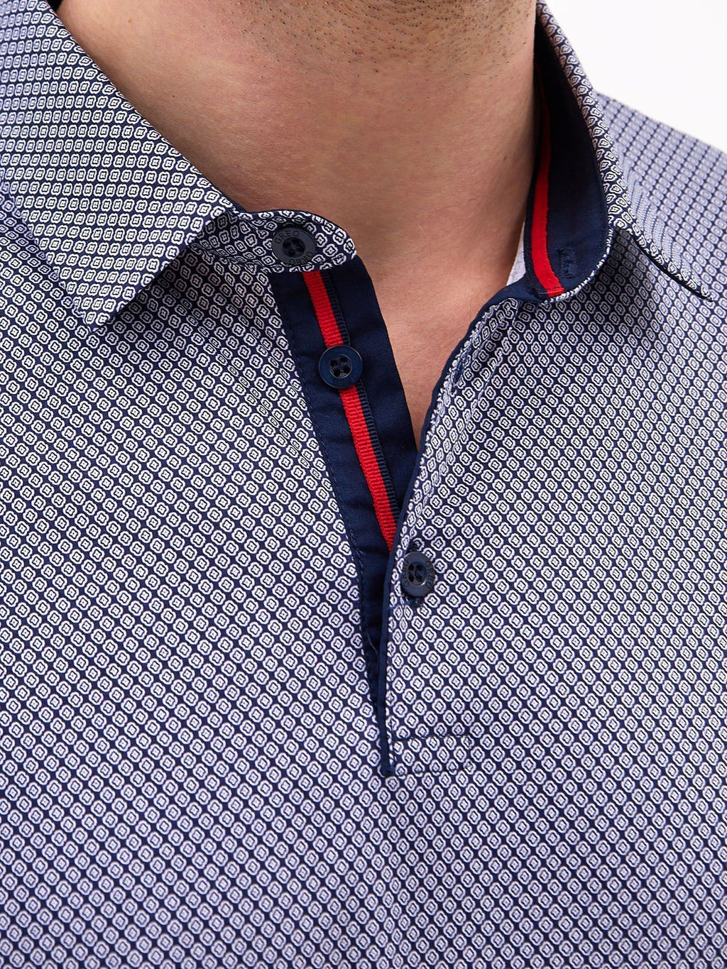 Джемпер мужской с воротником поло короткий рукав GREG G144-TD1246T-LT4618 (синий)