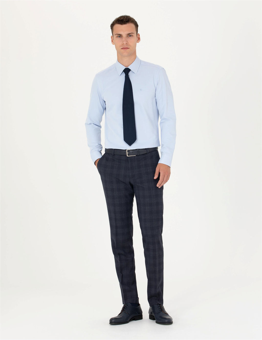 A__k Mavi Slim Fit Uzun Kollu Basic G_mlek - Pierre cardin фото 4
