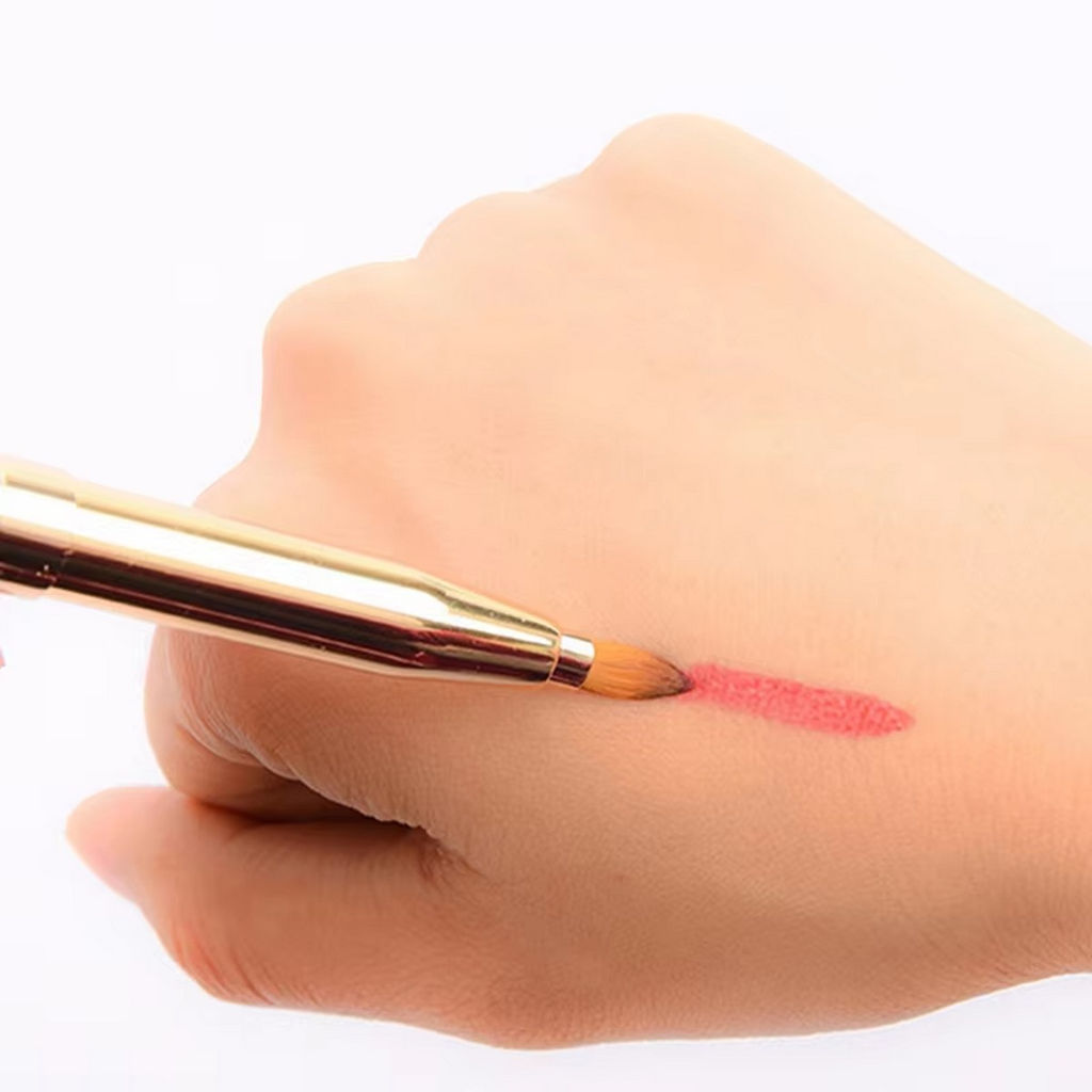 Nail Art Двусторонняя кисть для нанесения точечного макияжа губ, золотистый фото 7