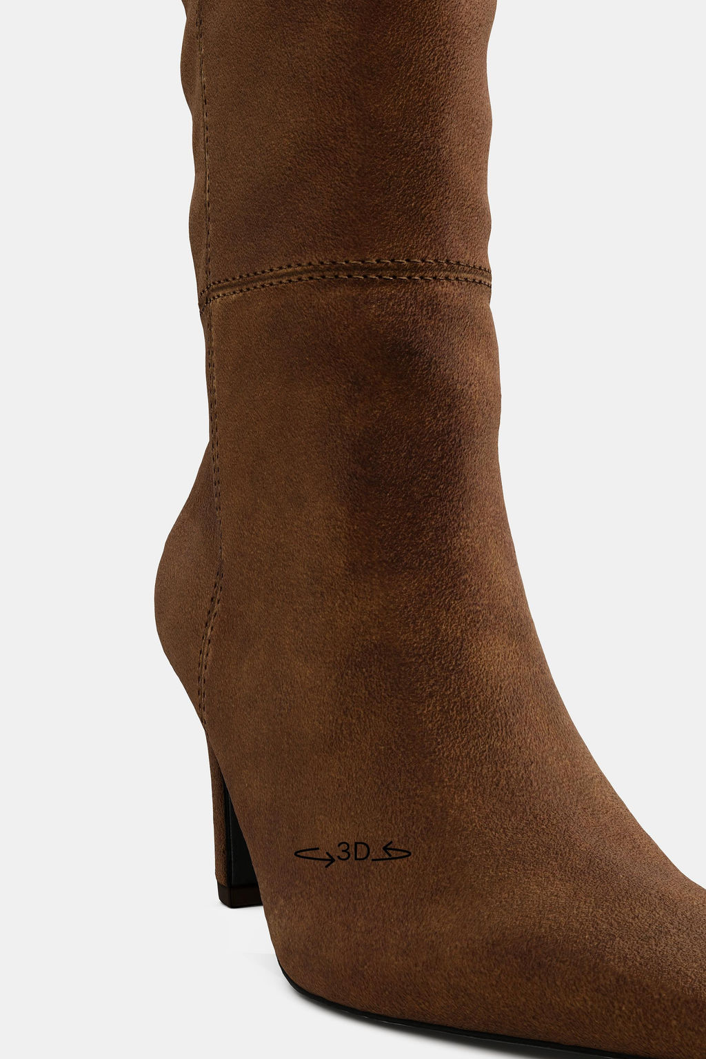 STITCHED SPLIT SUEDE HEELED BOOTS - Zara фото 8