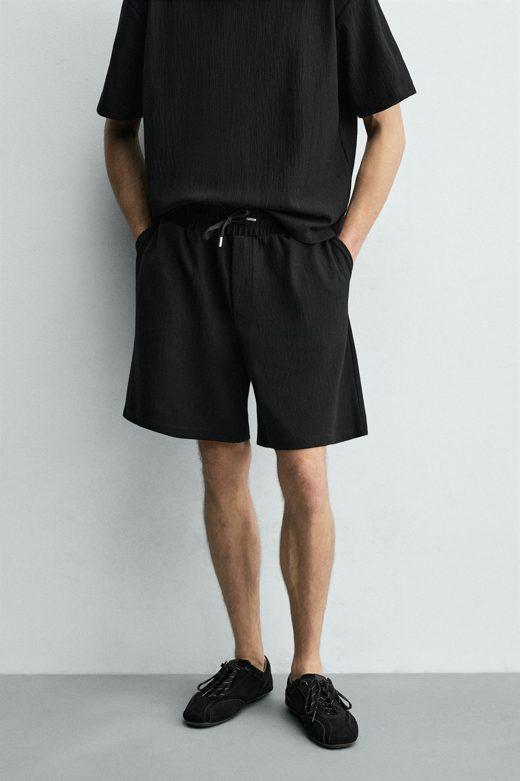 TEXTURED JOGGER BERMUDA SHORTS - Zara фото 14