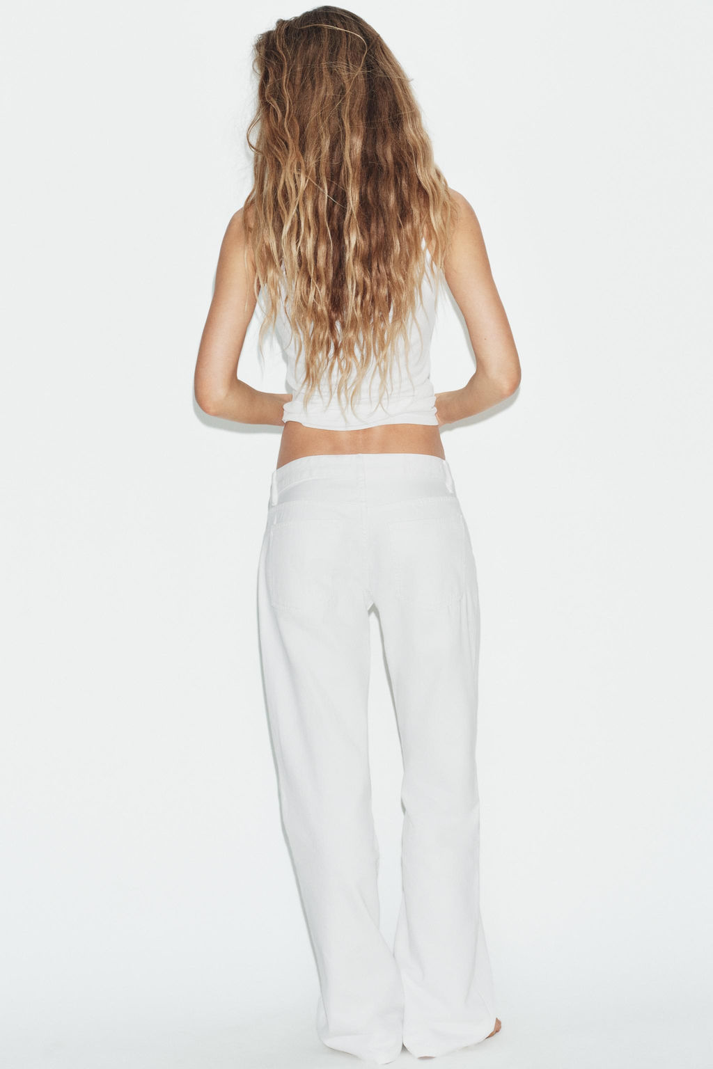 JEANS TRF WIDE LEG TIRO BAJO / Blanco - Zara фото 10