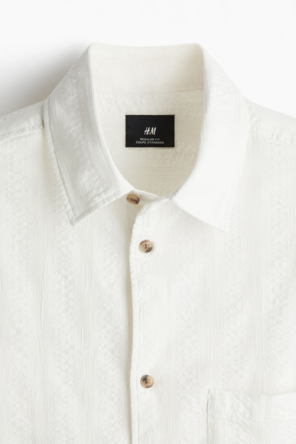 Camisa texturizada de manga corta Regular Fit - H&m фото 3