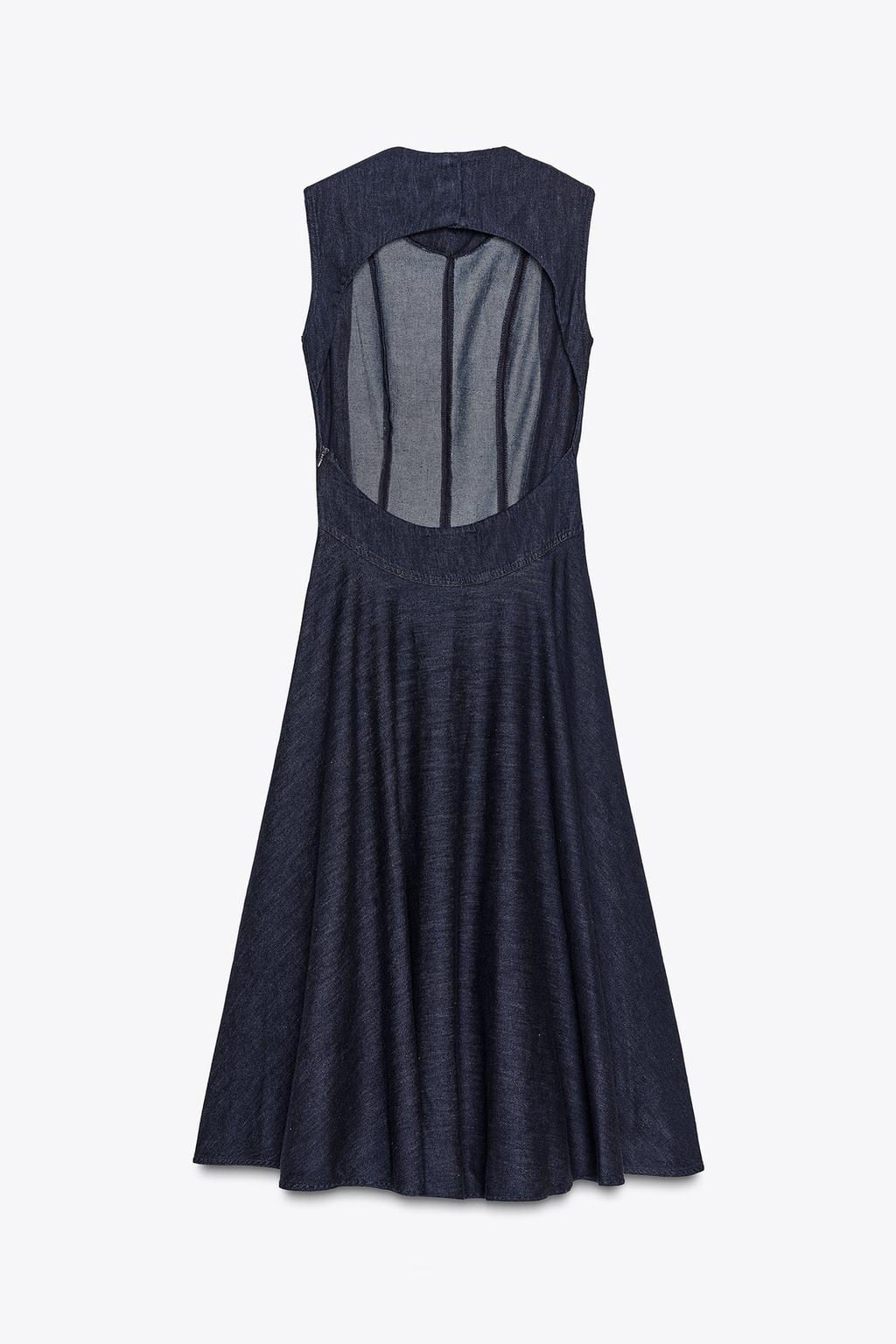 ZW COLLECTION DENIM MIDI DRESS - Zara фото 7