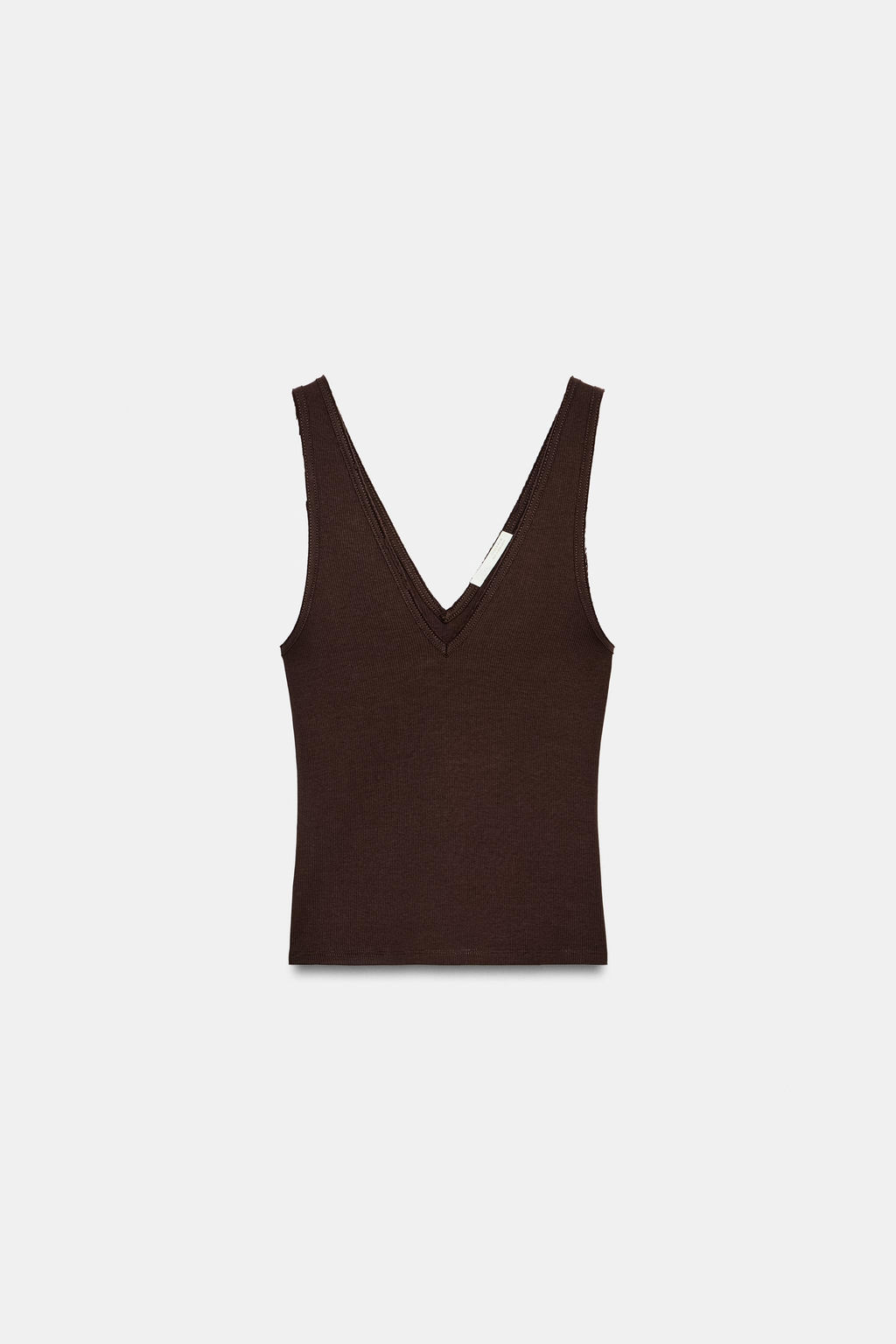 TOP ESCOTE PICO RIB / Marr?n - Zara фото 4