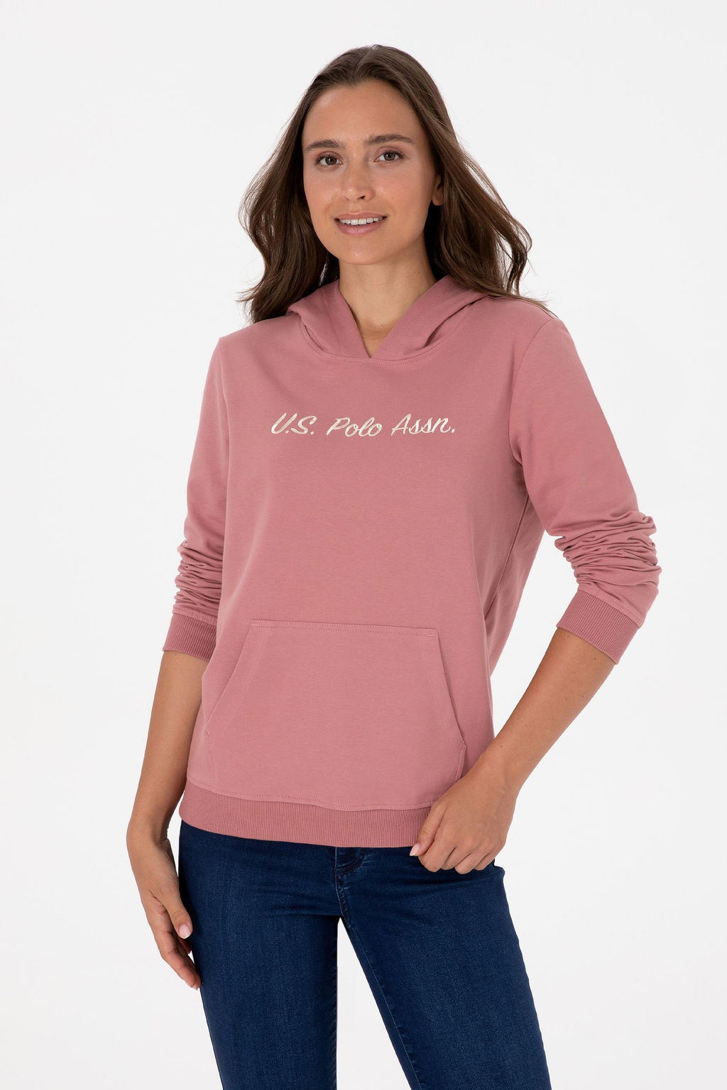 Худи U.S. Polo Assn розовый из хлопка