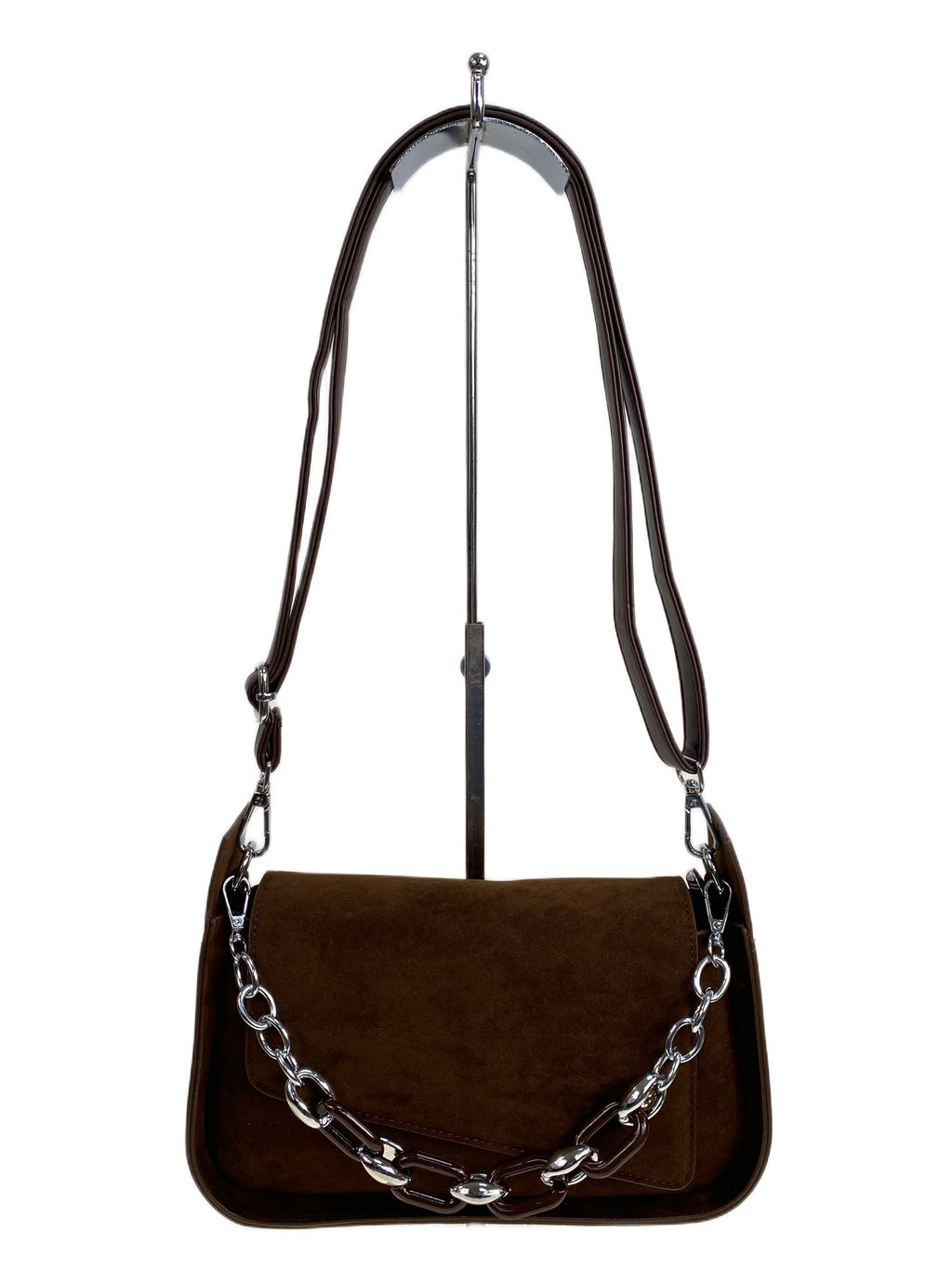 Женская сумка из искусственной замши, цвет шоколад - Greta фото 2