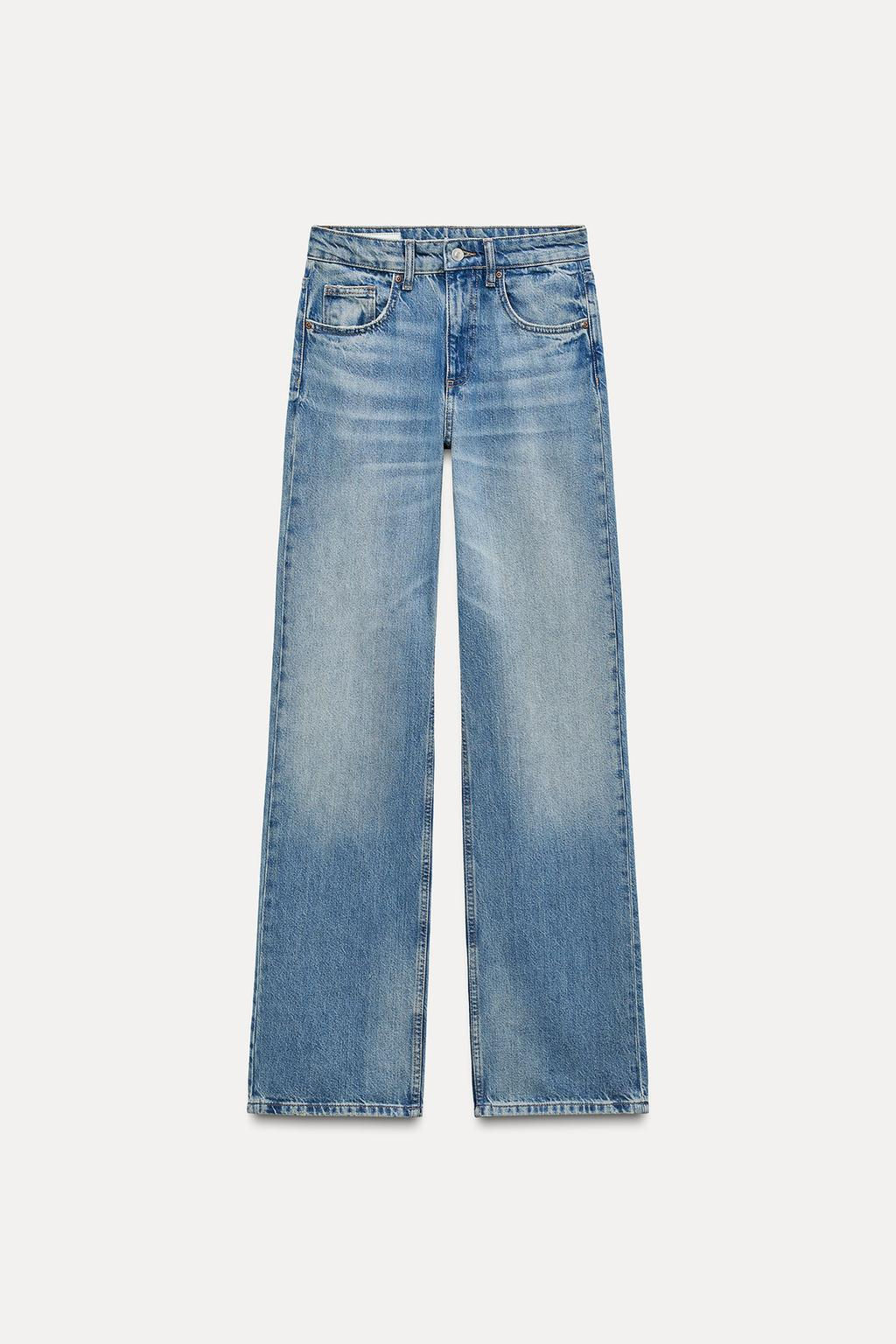 TRF WIDE-LEG MID-RISE FULL LENGTH JEANS - Zara фото 9
