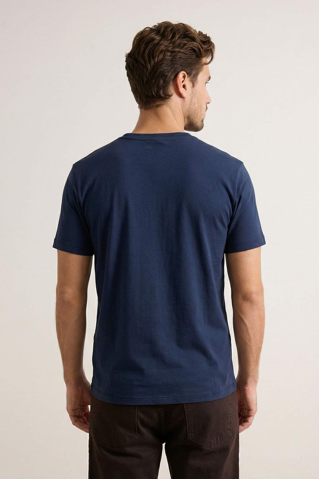 Lacivert - Beyaz Regular/Rahat Kesim 2 li Paket T-Shirt TMNSS26TS00023 - Trendyolmilla фото 8