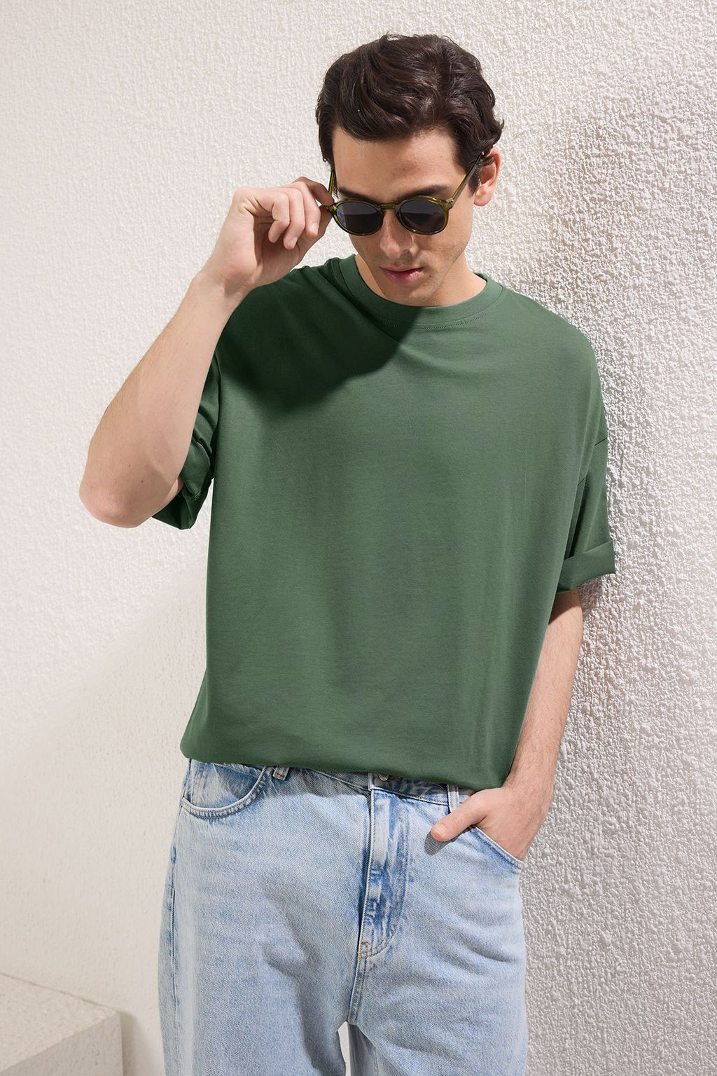 TRENDYOL MAN Siyah Boxy/Kare Kesim %100 Pamuklu Basic T-Shirt TMNSS25TS00162 - Trendyolmilla фото 3