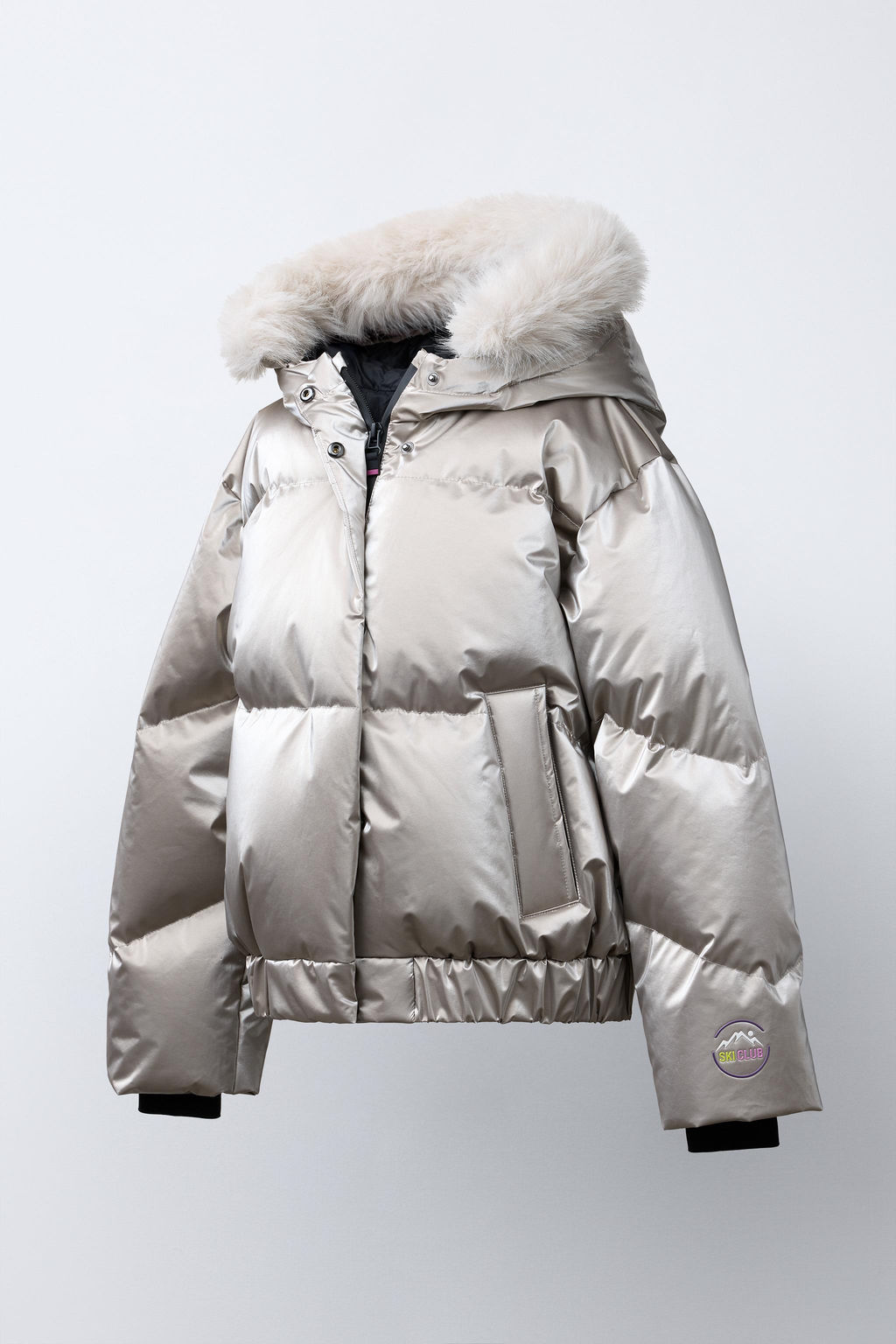 METALLIC WATER-RESISTANT AND WINDPROOF FEATHER DOWN PUFFER JACKET RECCO® SYSTEM SKI COLLECTION - Zara фото 20