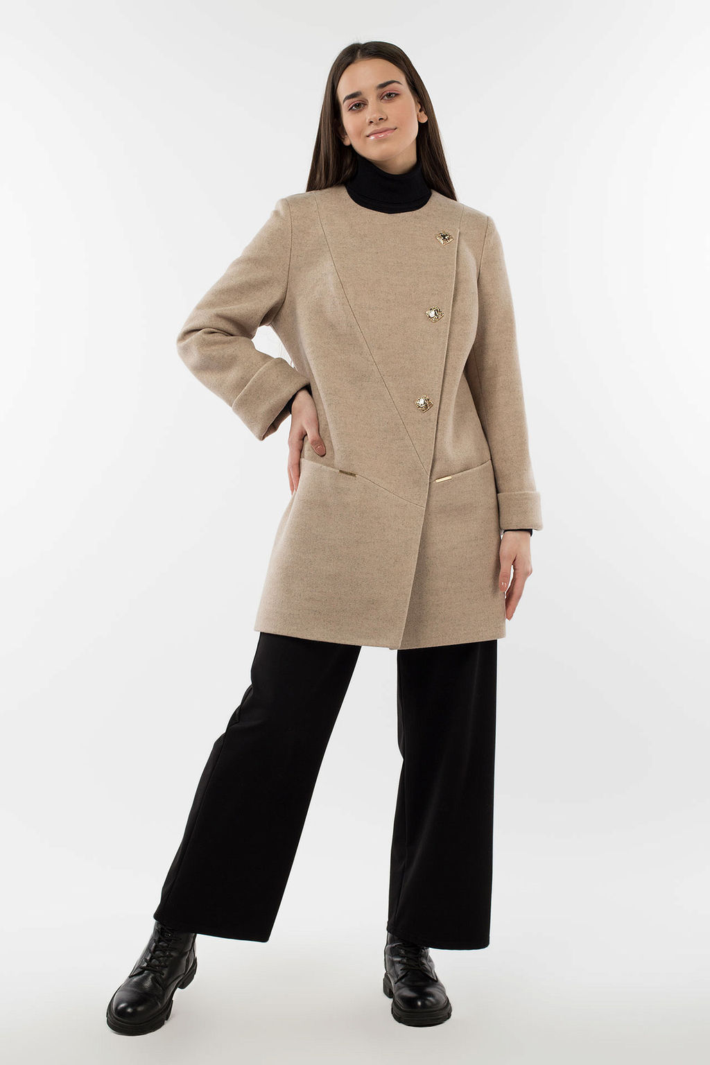 01-07444 Пальто женское демисезонное - Империя пальто фото 2