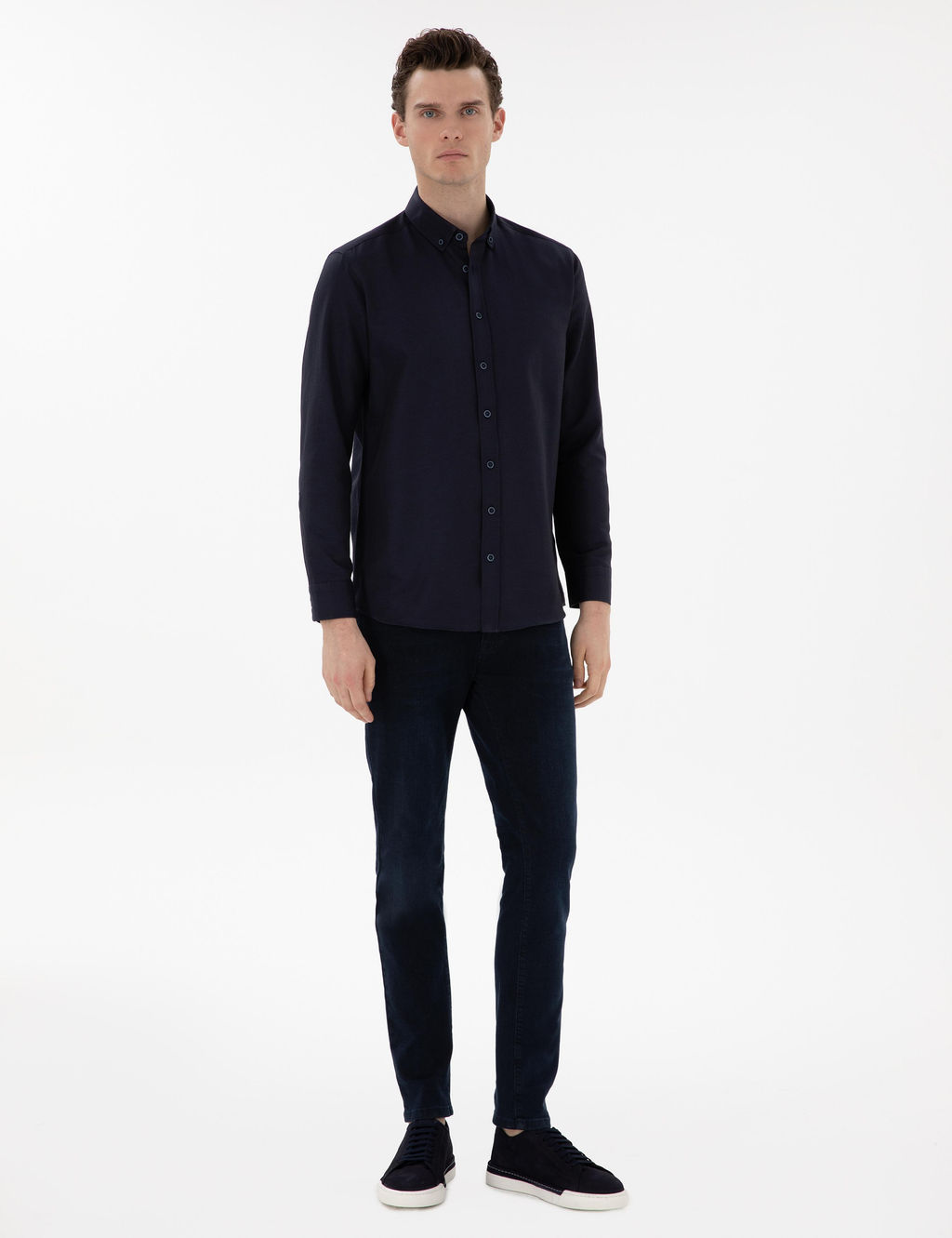 Lacivert Regular Fit Uzun Kollu G_mlek - Pierre cardin фото 4