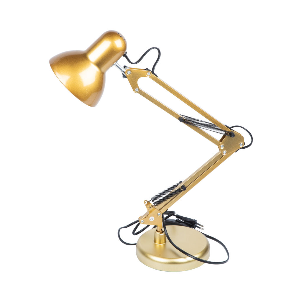 TLI-221 GOLD E27 Светильник настольный. Цоколь Е27. 60W. Механический выключатель. Золотой. ТМ Uniel