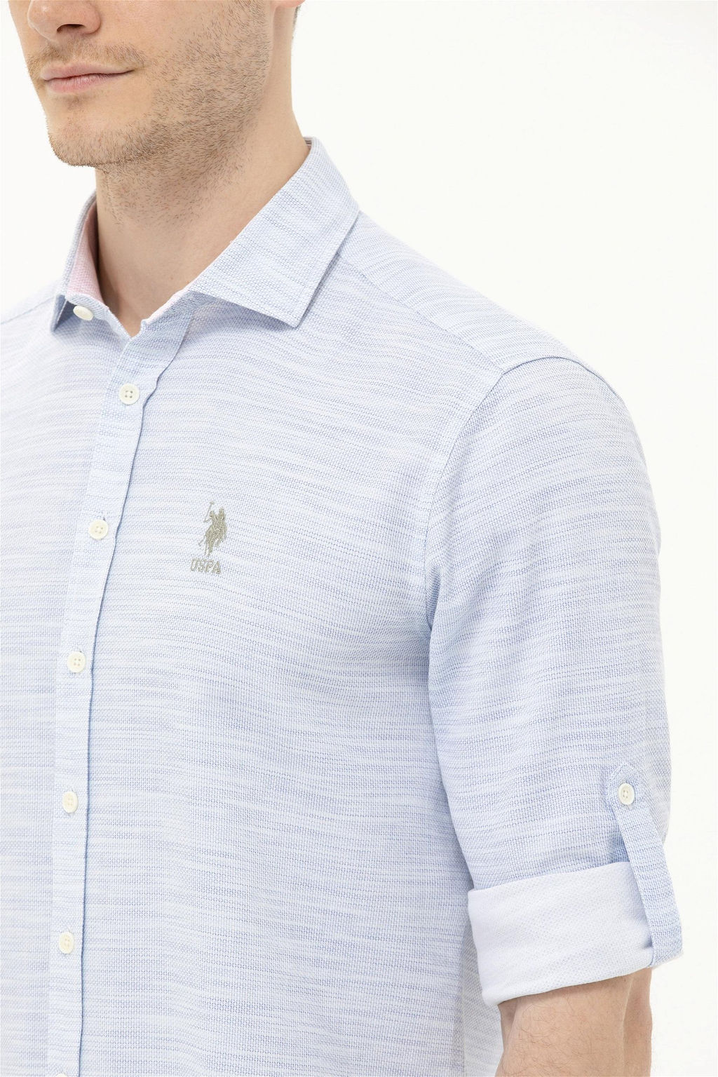 U. S. Polo Assn / Мужская синяя рубашка с длинным рукавом - U.s. polo assn фото 14