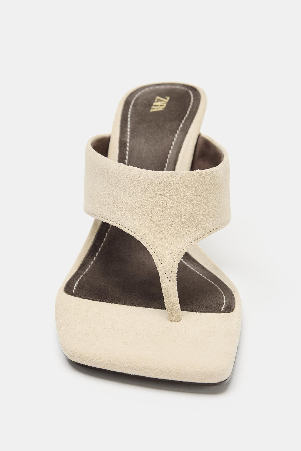 SANDALIA TAC?N ANTE / Blanco Crudo - Zara фото 4