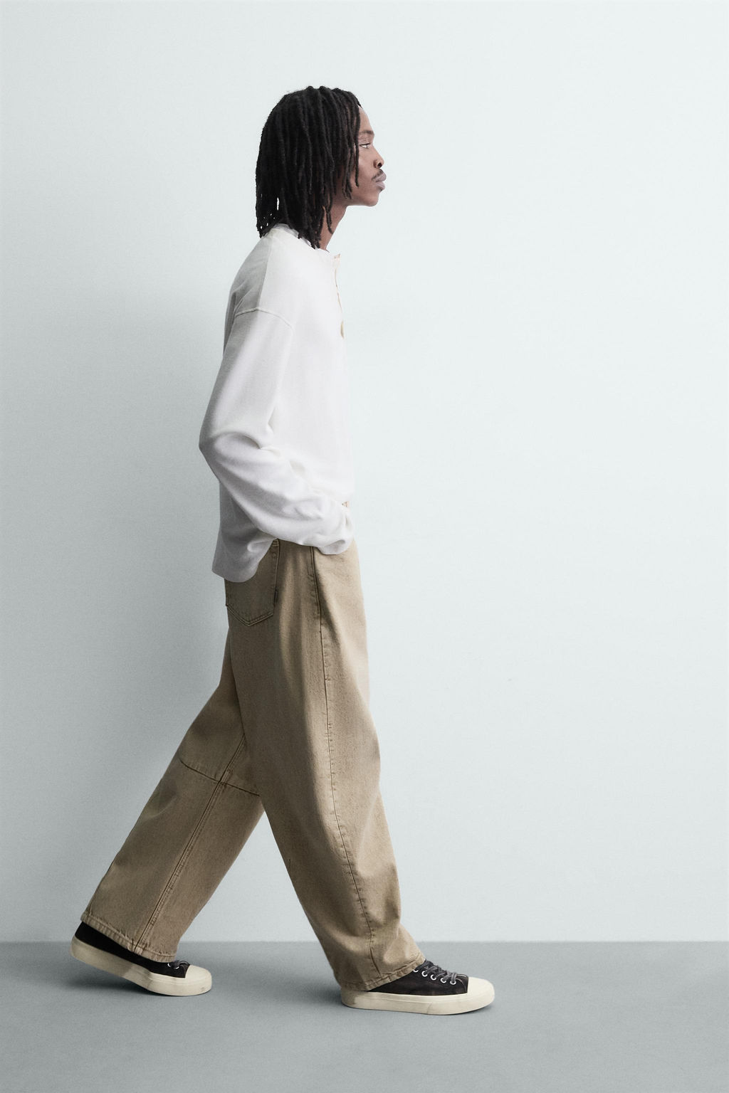 WASHED BARREL FIT TROUSERS - Zara фото 6