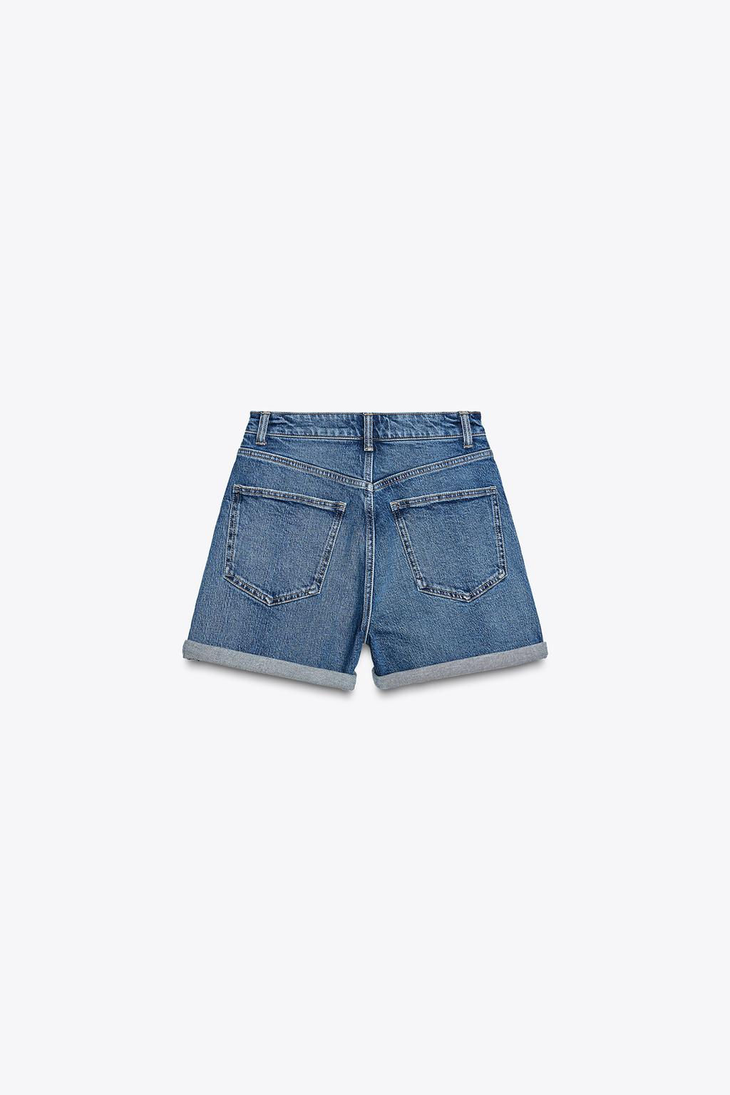HIGH-WAIST MOM FIT TRF BERMUDA SHORTS - Zara фото 15