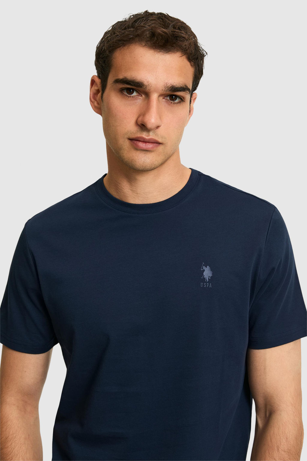 Erkek Regular Fit Bisiklet Yaka Lacivert Basic Ti__rt