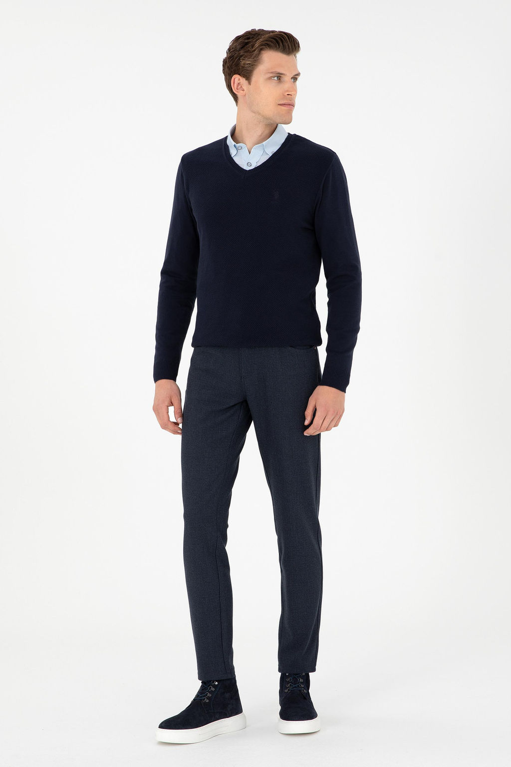 Мужской темно-синий базовый свитер Неожиданная скидка в корзине - U.s. polo assn фото 4