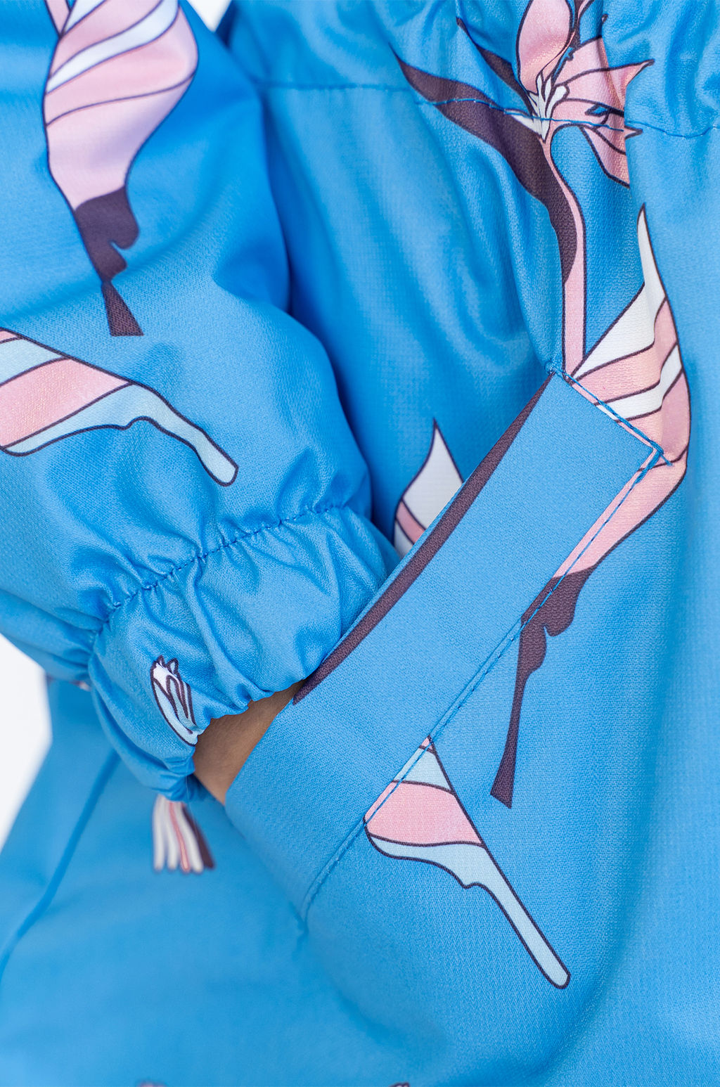 Ветровка для девочки синяя птичка 20-026 (110-116, 60)