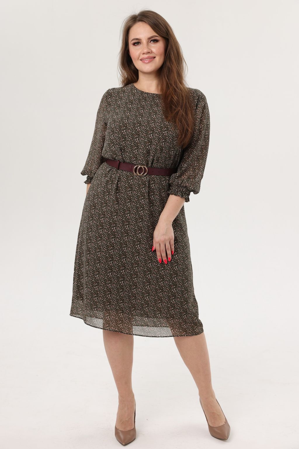 Платье женское 2122/86/Зеленый, белый