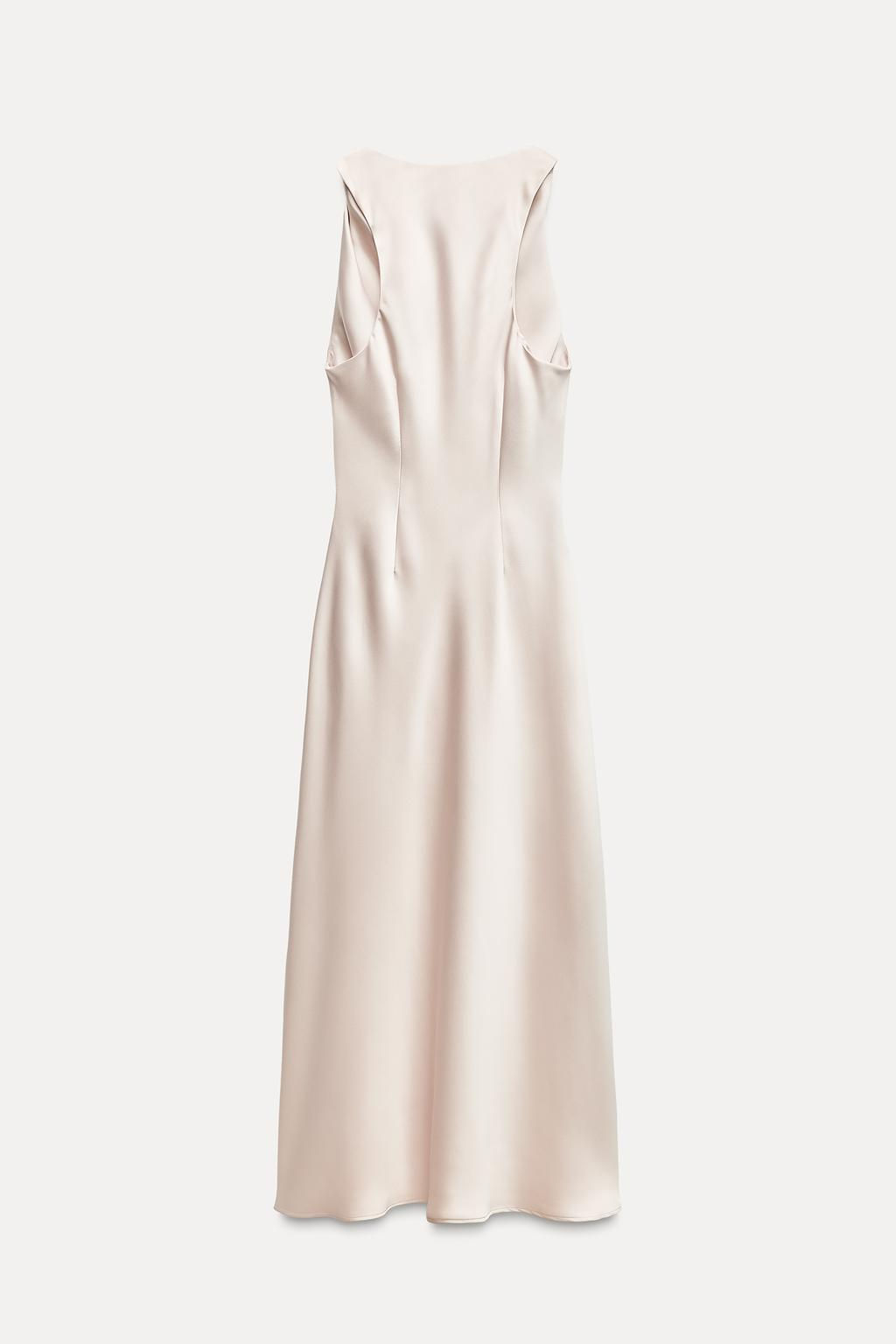 SATIN MIDI DRESS WITH GATHERING - Zara фото 4
