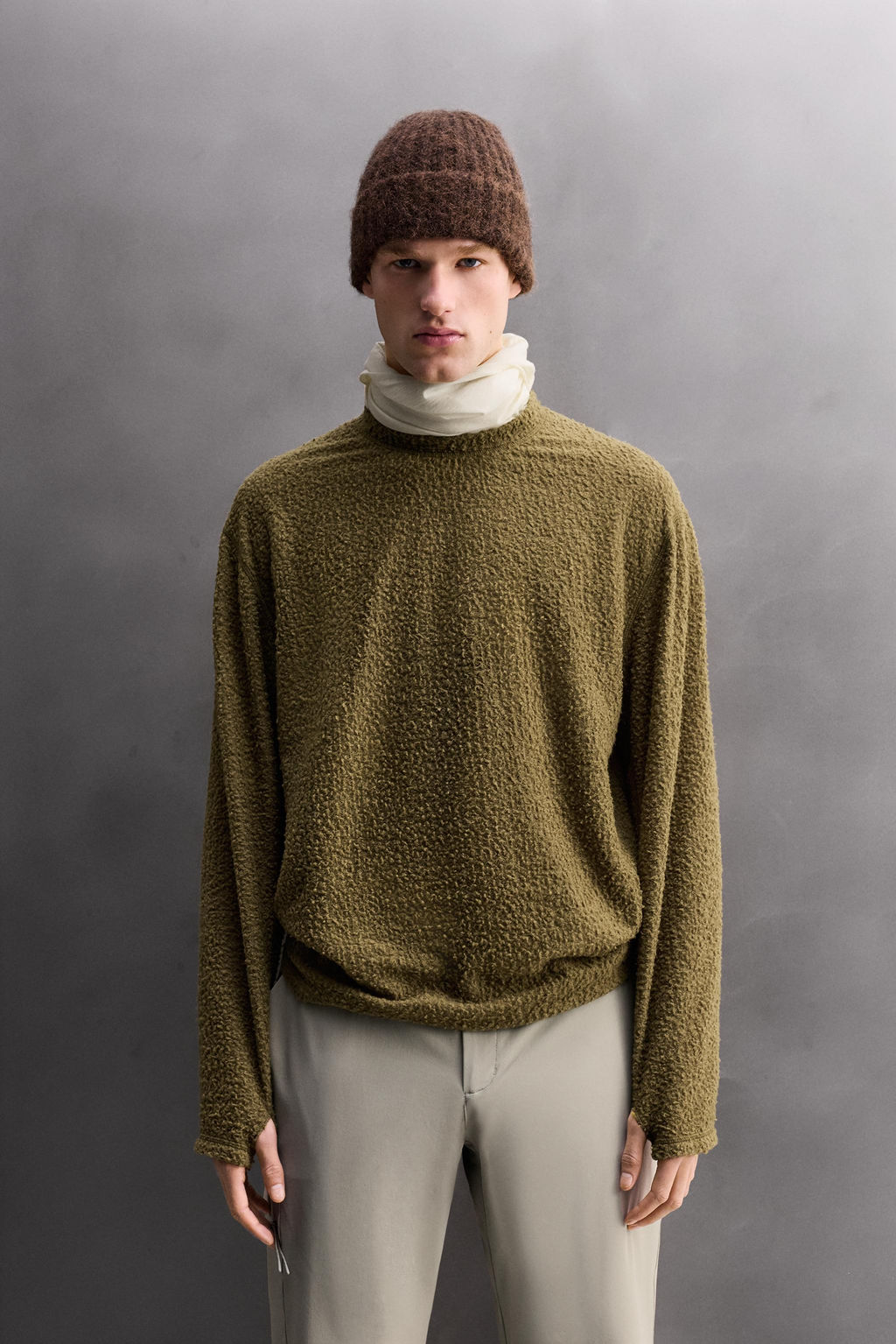 TEXTURED WOOL BLEND SWEATSHIRT - Zara фото 11