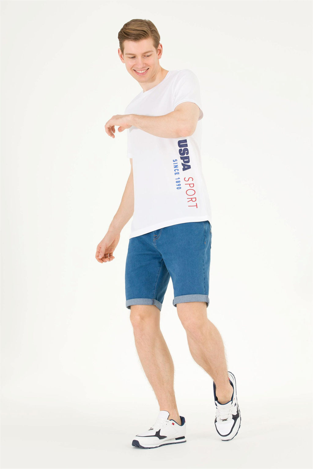 Мужская белая футболка с круглым вырезом - U.s. polo assn фото 10