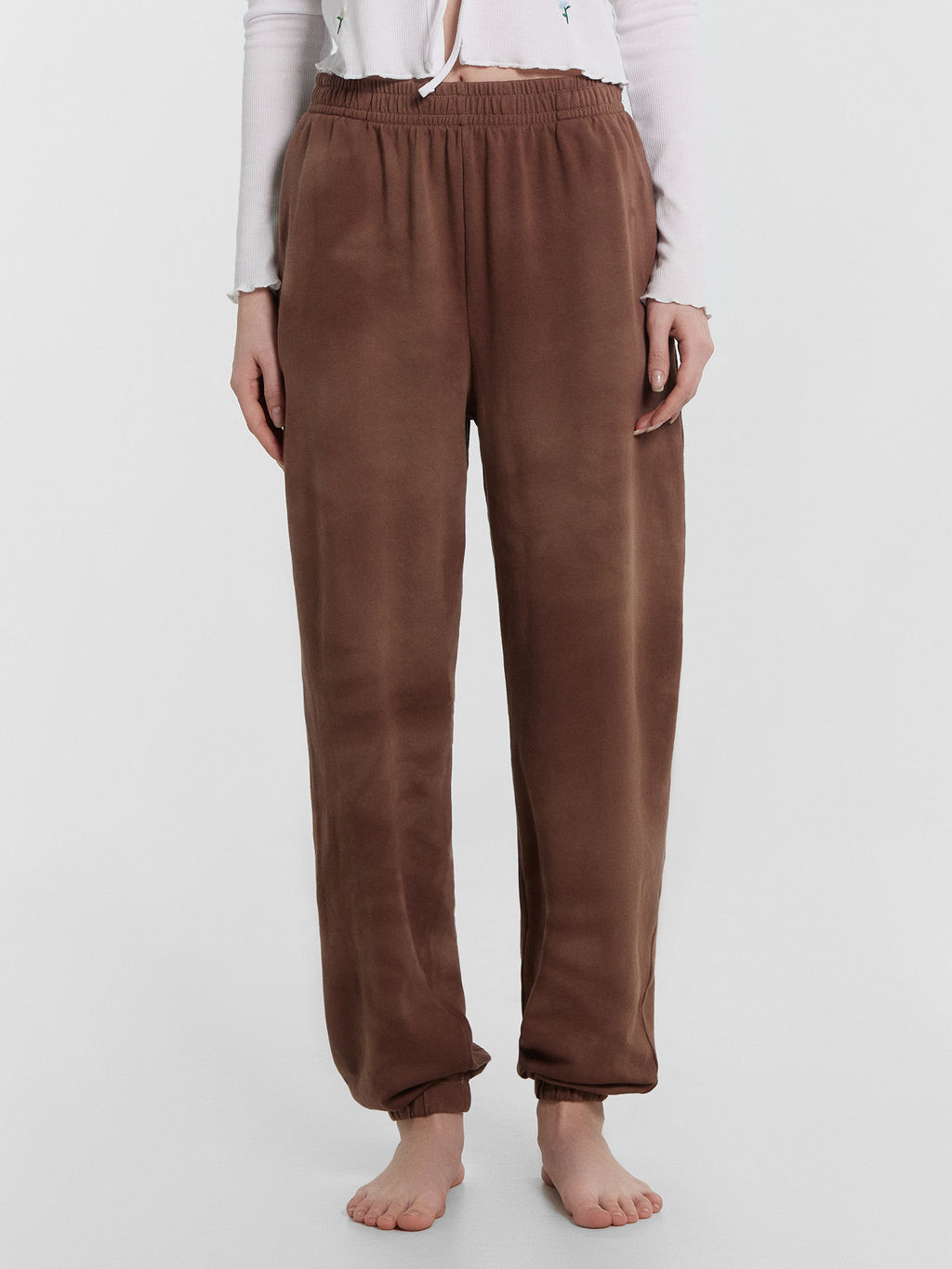 Брюки домашние женские коричневые велюровые мокко фаст дай 532384