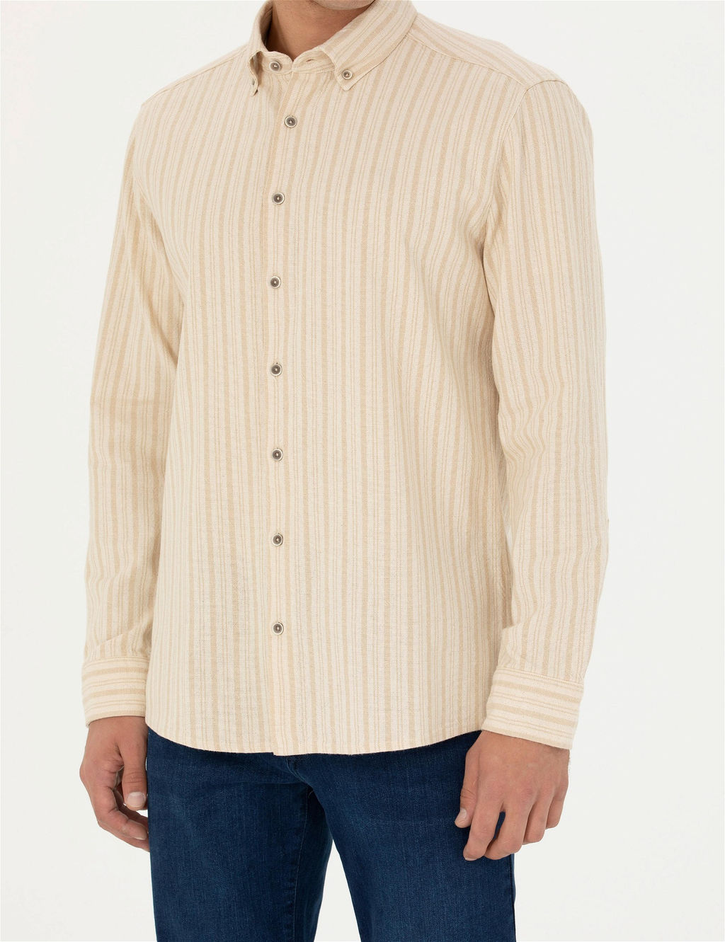 Bej Regular Fit Uzun Kollu G_mlek - Pierre cardin фото 6