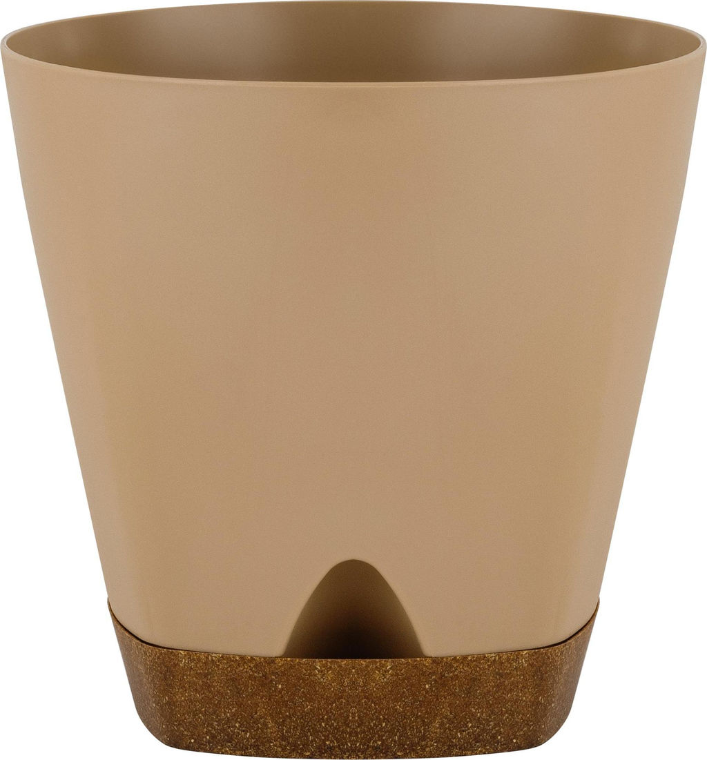 Горшок для цветов InGreen WOOD D200мм 4л с прикорневым поливом молочный шоколад/бук IG610110047