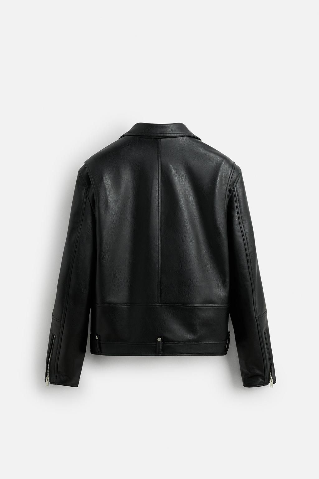 LEATHER EFFECT BIKER JACKET - Zara фото 8