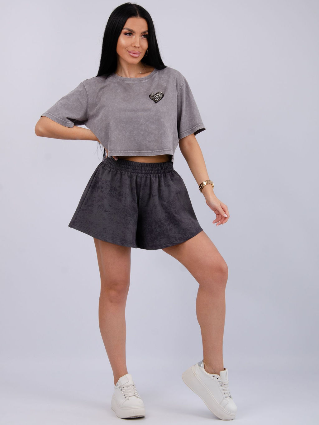 Шорты Лолита, футер с лайкрой - Малина фото 73