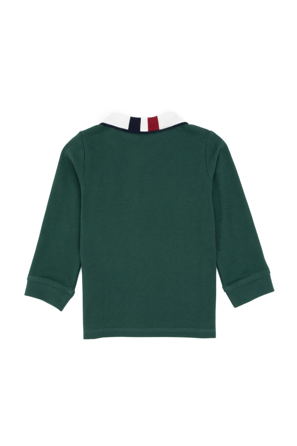 Erkek _ocuk Koyu Ye_il Polo Yaka Basic Sweatshirt