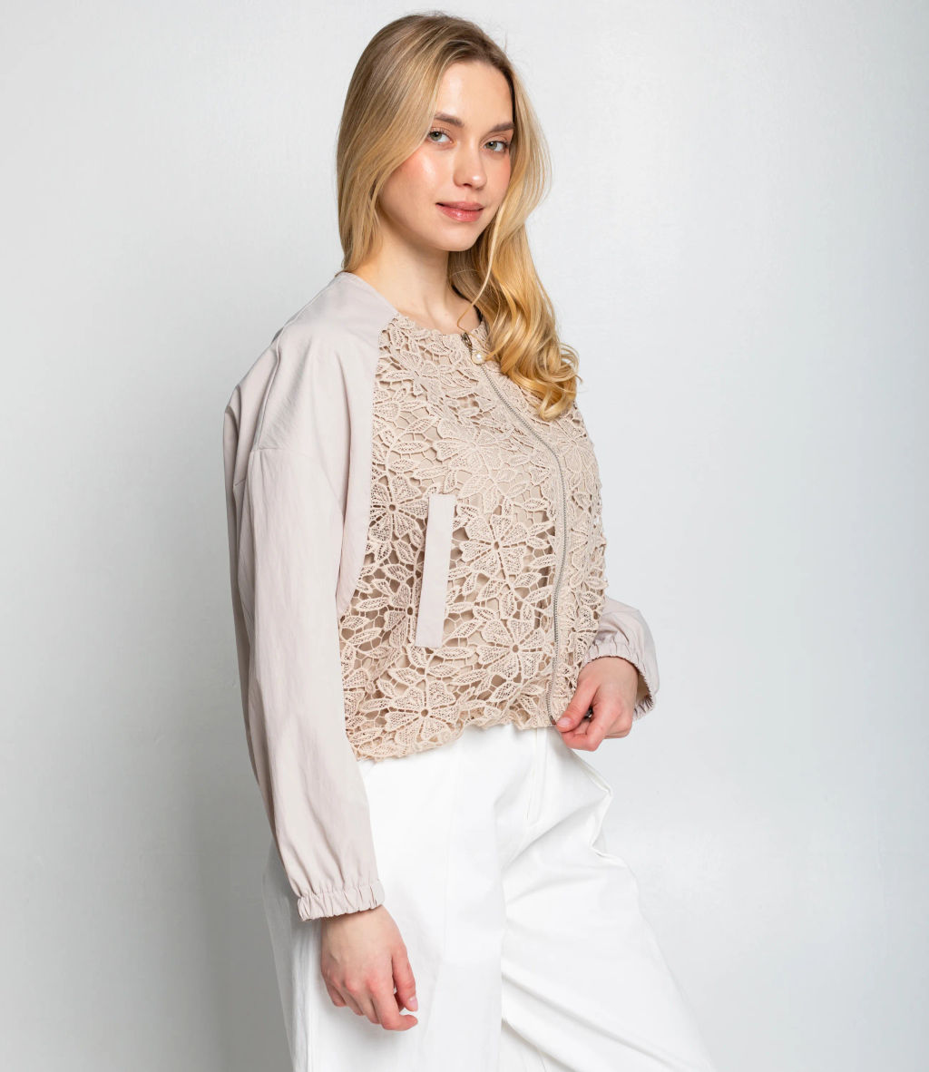 Бомбер #КТ2552, бежевый